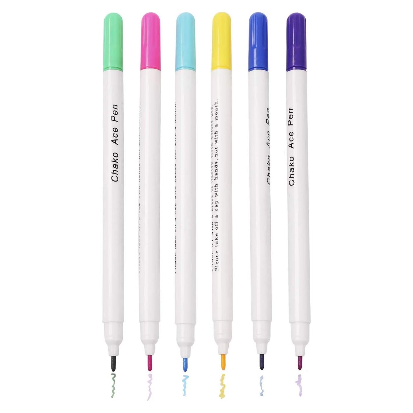 6 Bolígrafos de Marcado de Tela Borrable Ylucky - Multicolores