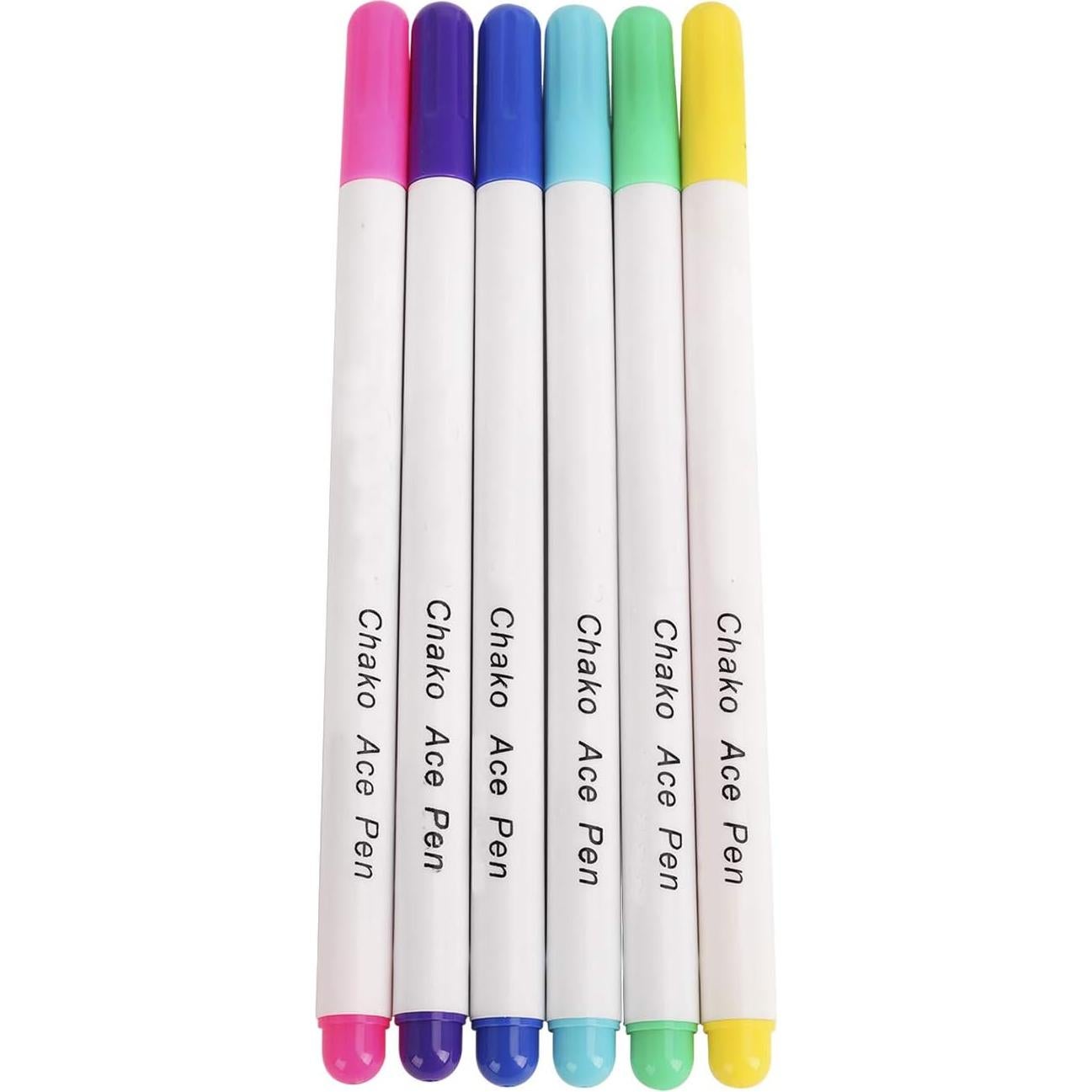 6 Bolígrafos de Marcado de Tela Borrable Ylucky - Multicolores