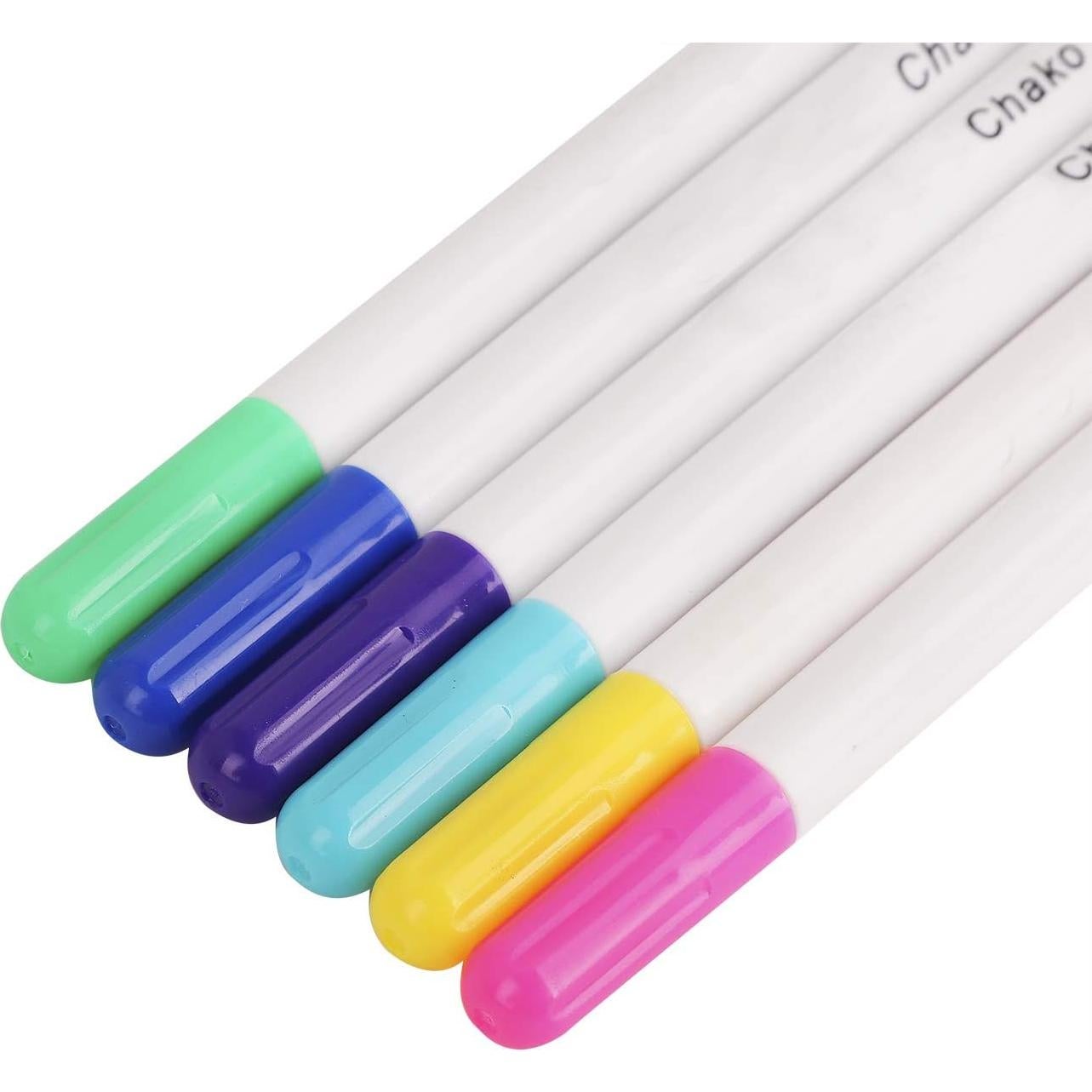 6 Bolígrafos de Marcado de Tela Borrable Ylucky - Multicolores