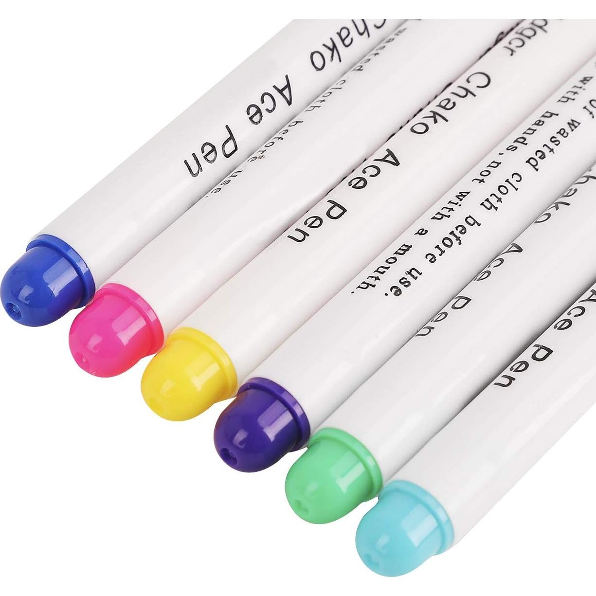 6 Bolígrafos de Marcado de Tela Borrable Ylucky - Multicolores