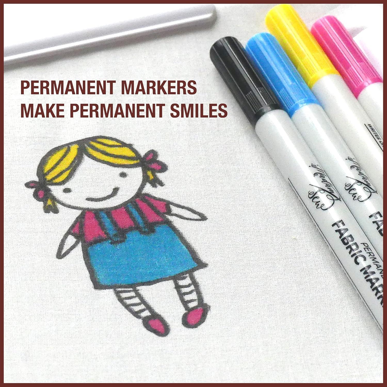 Set de 12 Marcadores de Tela Permanentes Madam Sew - Punta Fina