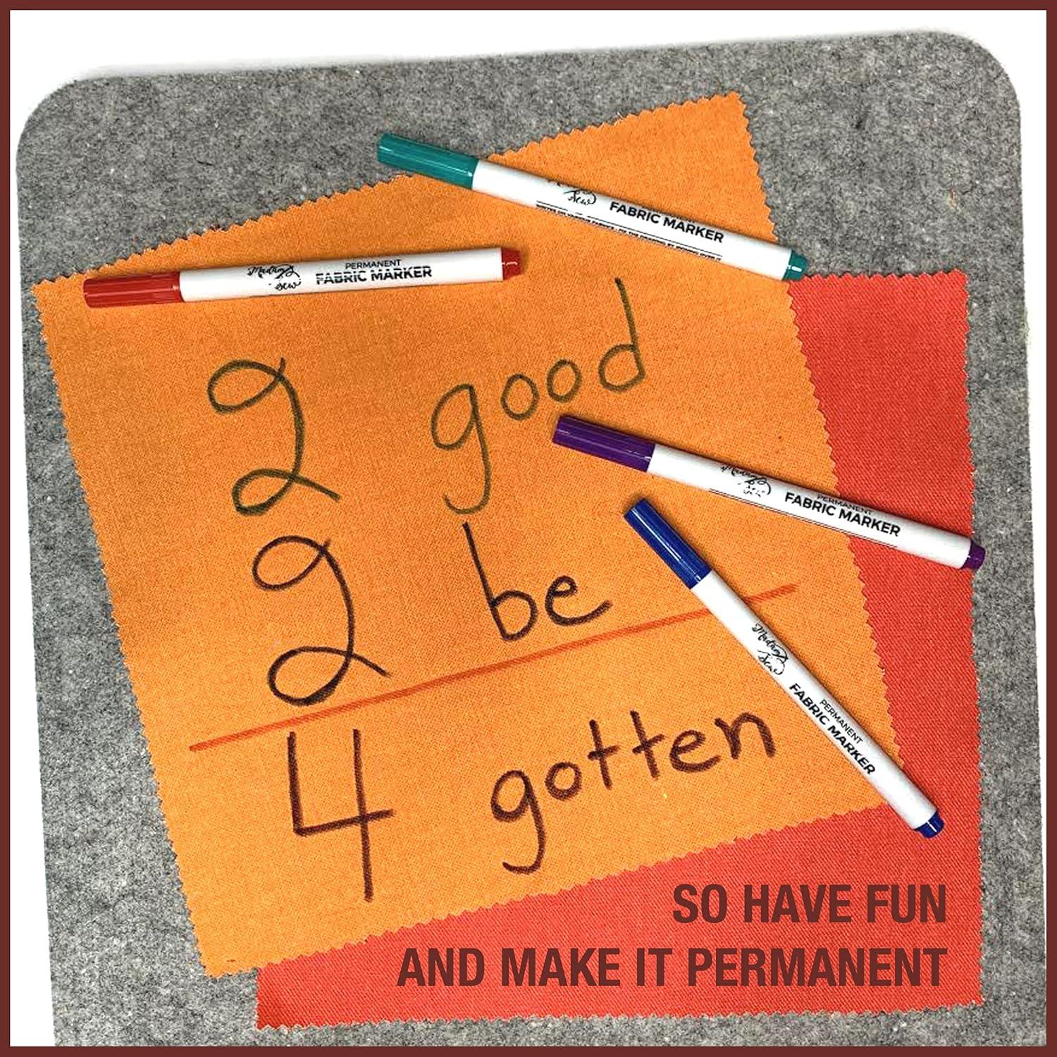 Set de 12 Marcadores de Tela Permanentes Madam Sew - Punta Fina