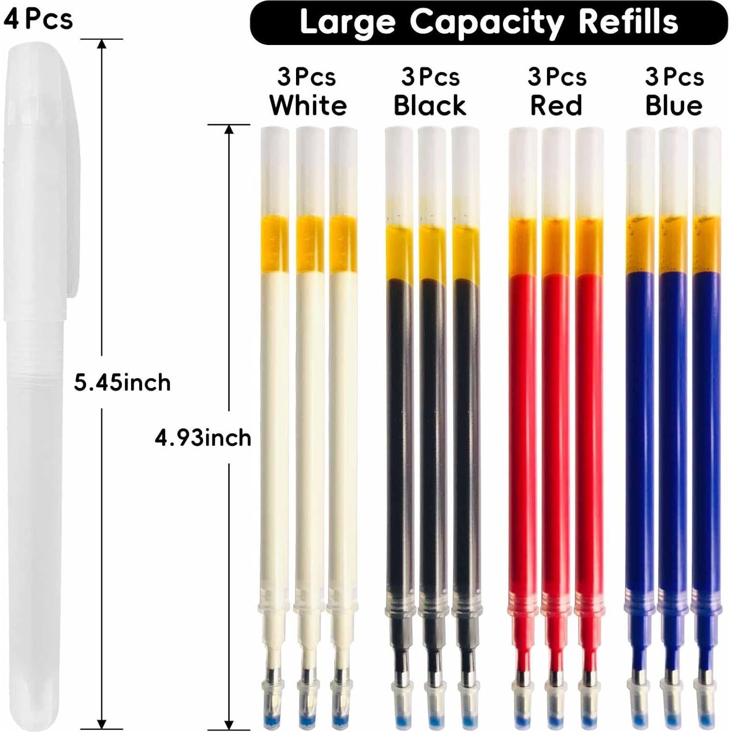 Bolígrafos Borrables por Calor Jauisus 4 Colores 12 Recargas