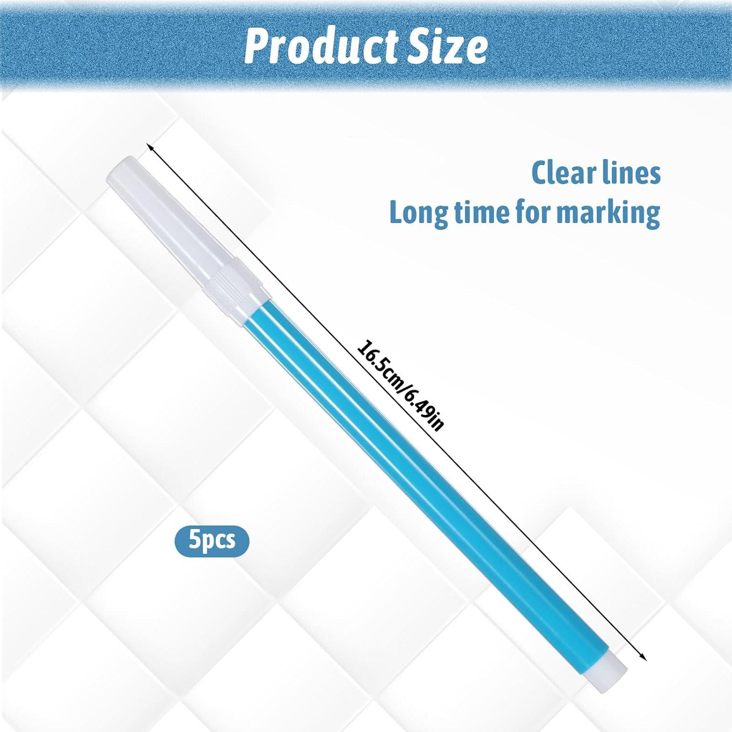 Paquete de 5 Marcadores de Tela Lavables Qianyu Azul
