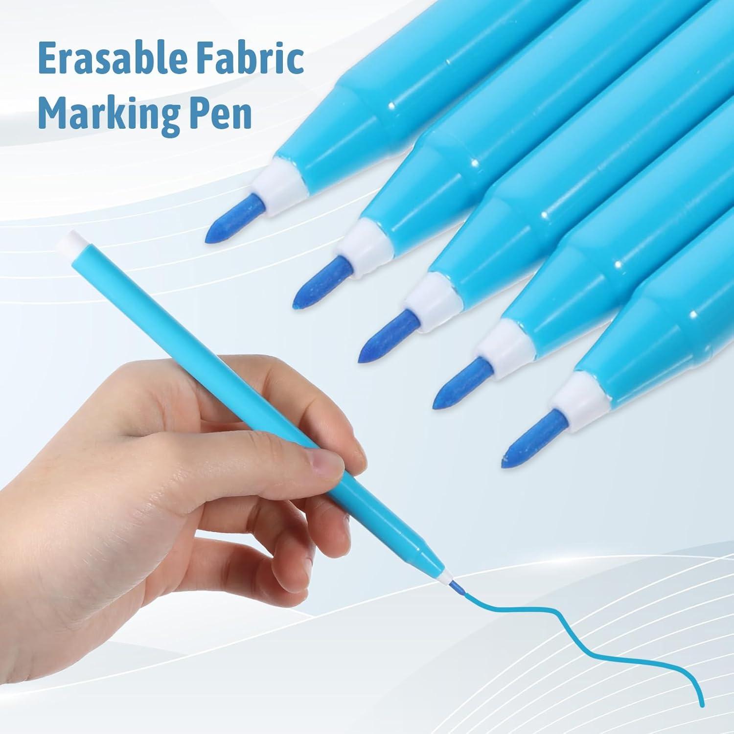 Paquete de 5 Marcadores de Tela Lavables Qianyu Azul