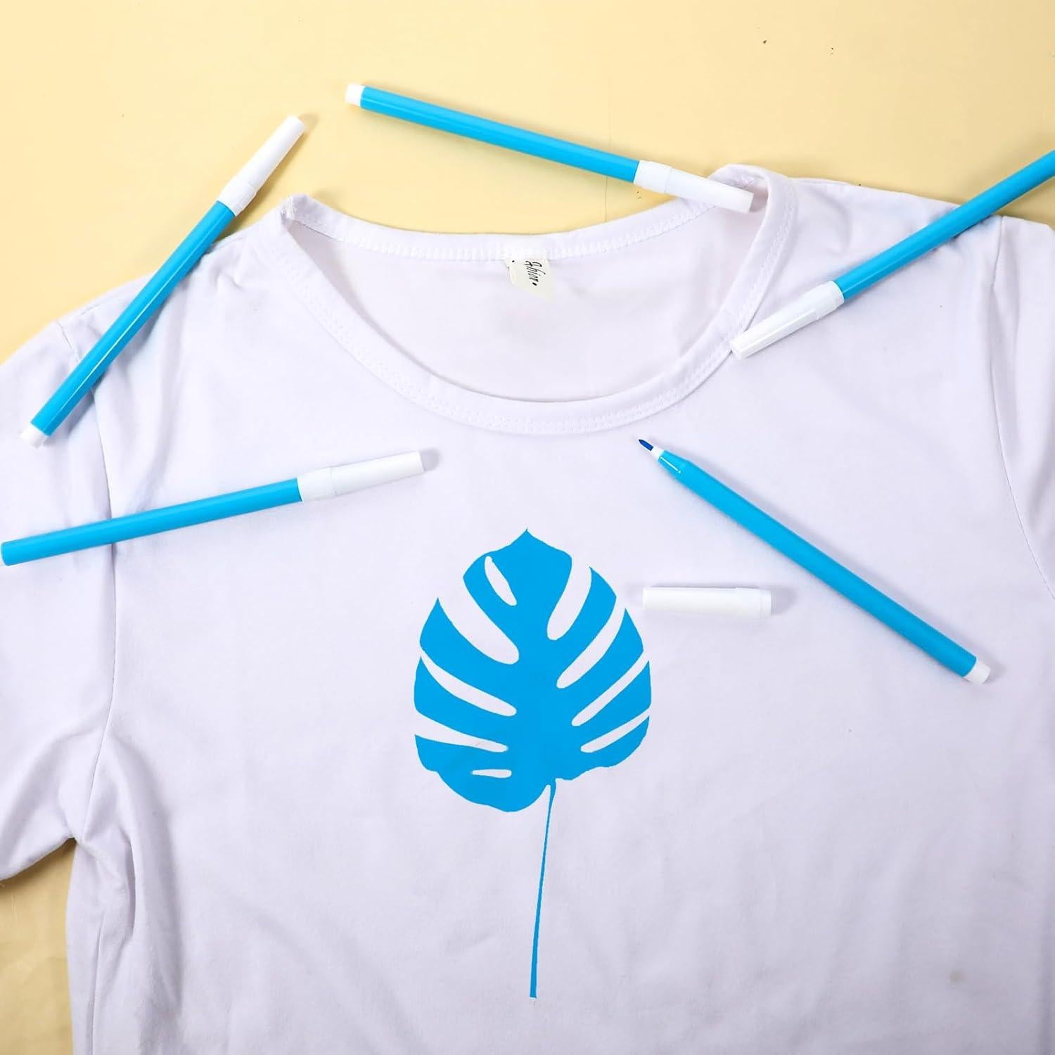 Paquete de 5 Marcadores de Tela Lavables Qianyu Azul