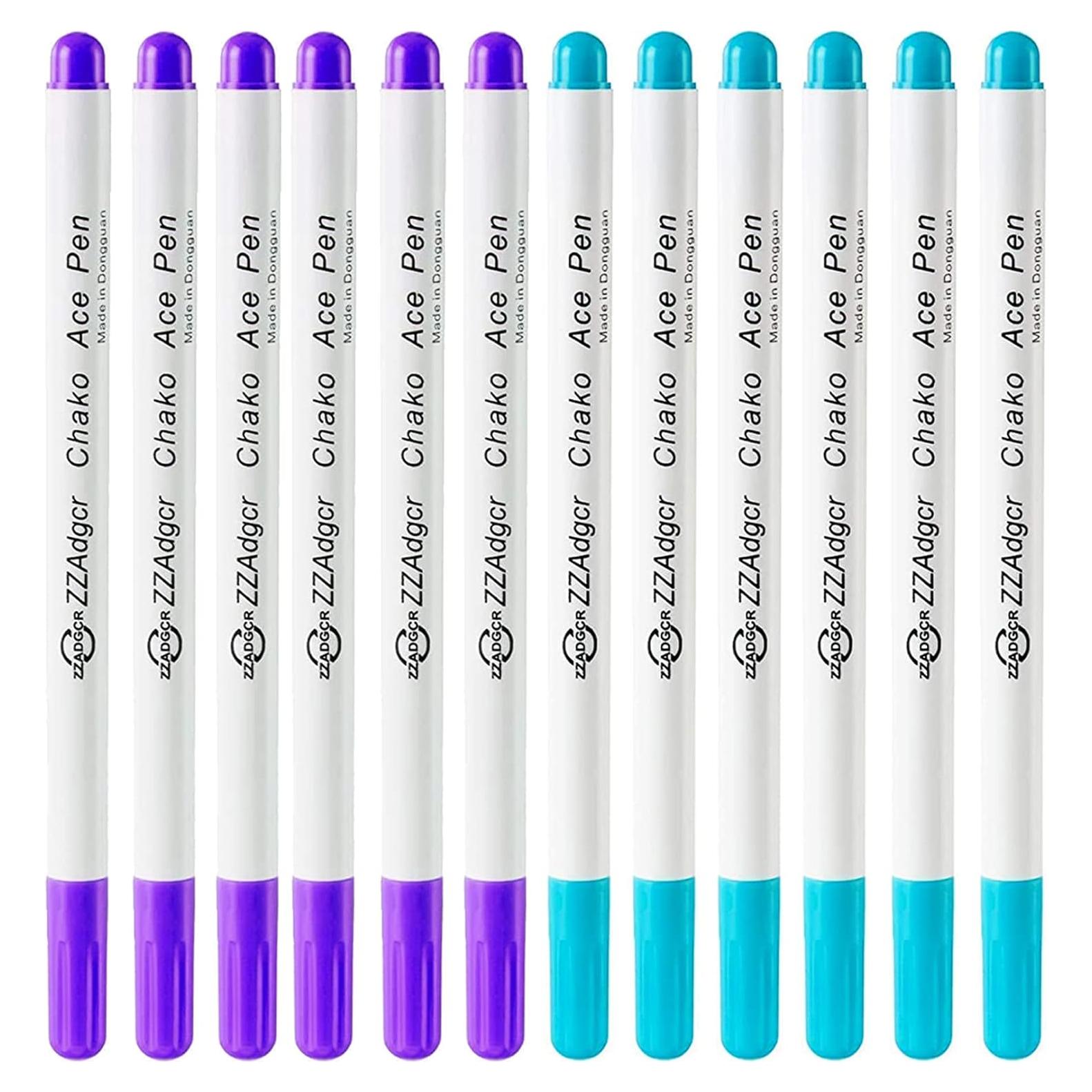 12 Bolígrafos de Tinta Desaparecedora Sunioine - Azul y Púrpura