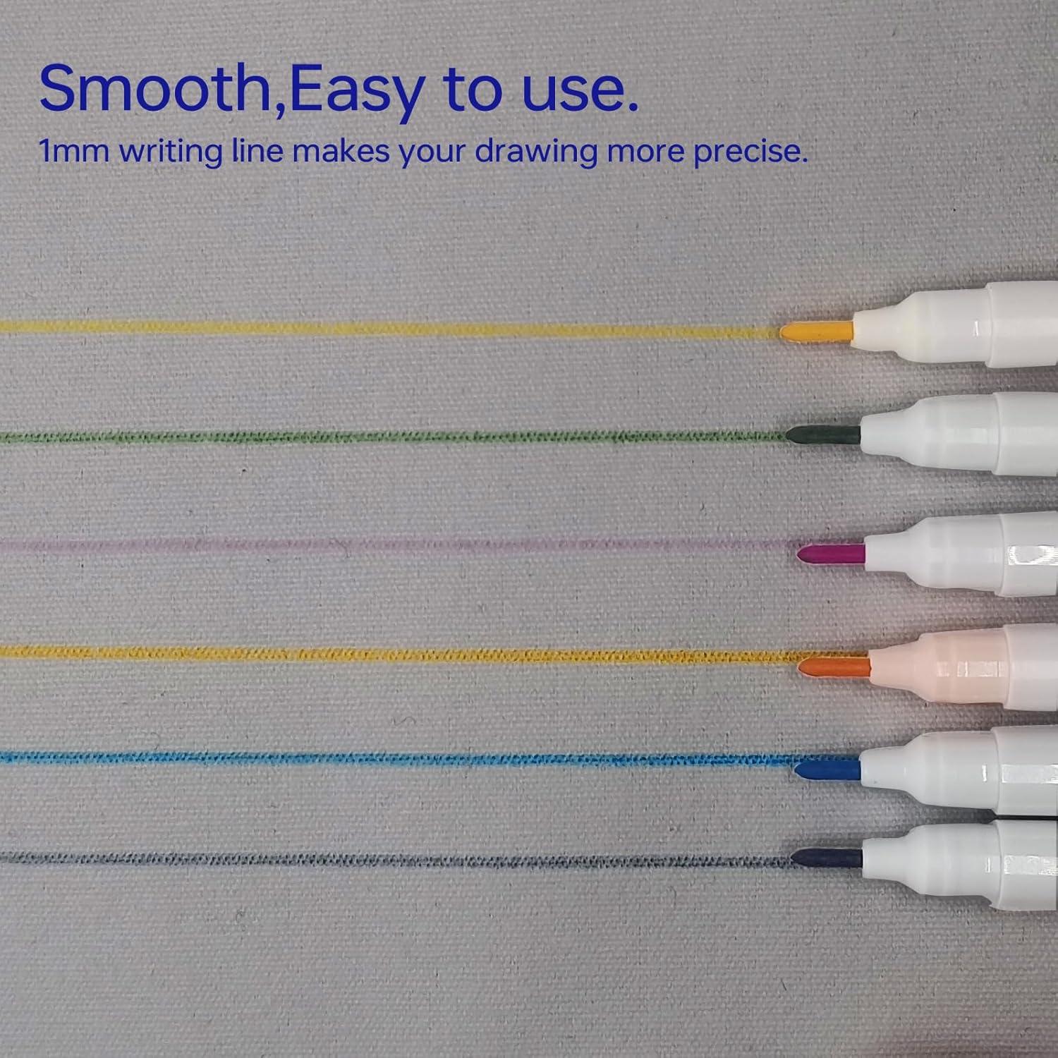 Set de 12 Bolígrafos Borrables para Tela Dinggaogao - 6 Colores