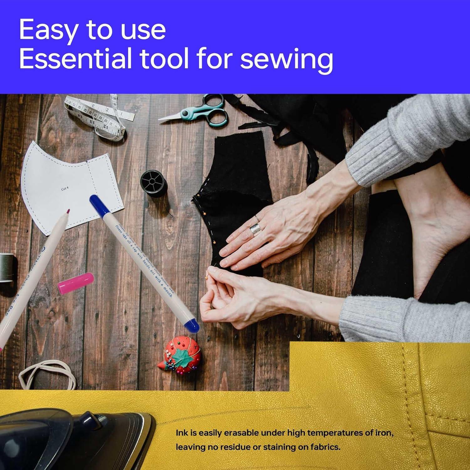 Set de 12 Bolígrafos Borrables para Tela Dinggaogao - 6 Colores