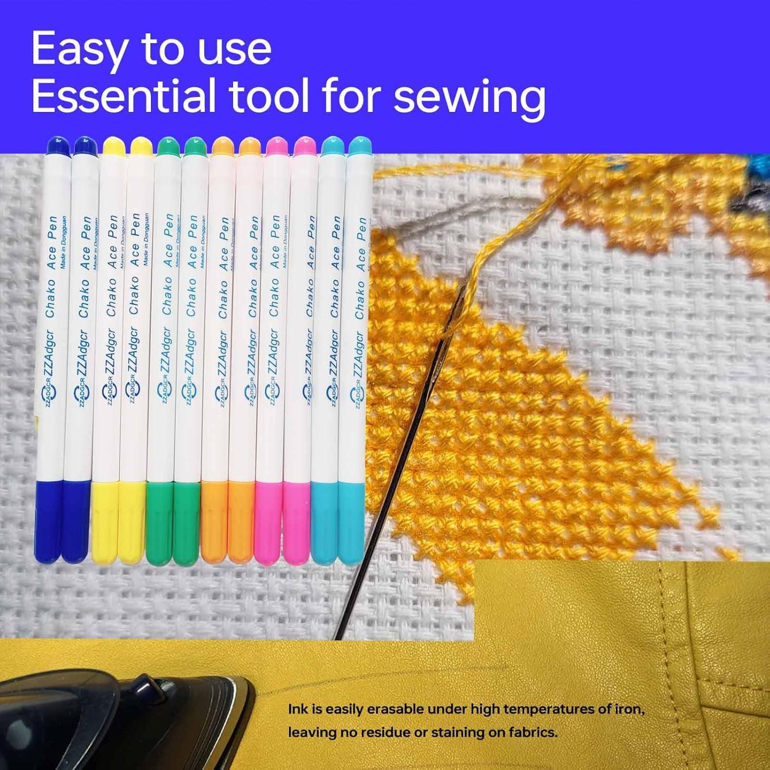 Set de 12 Bolígrafos Borrables para Tela Dinggaogao - 6 Colores