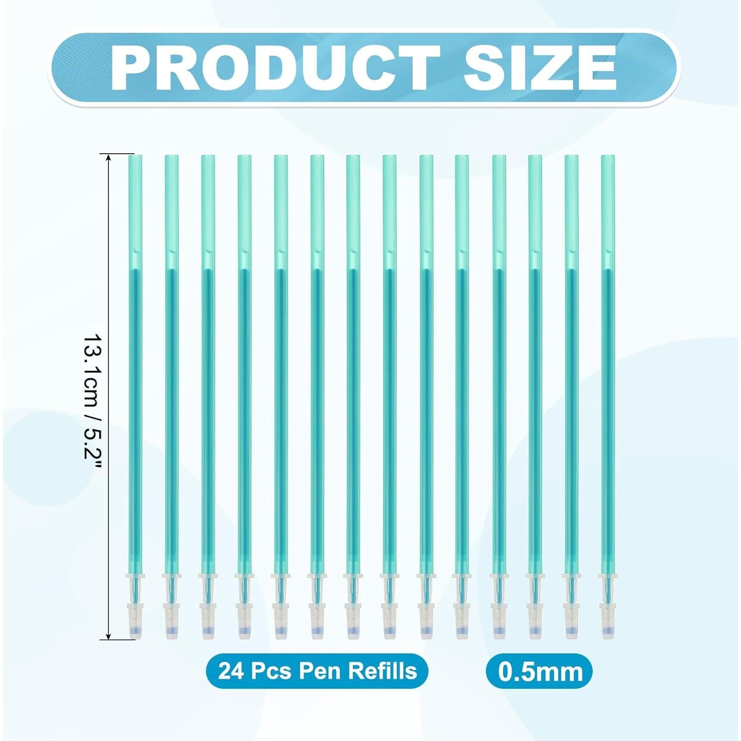 Recargas de Bolígrafos Borrables PATIKIL 24 Pcs 0.5mm Verde