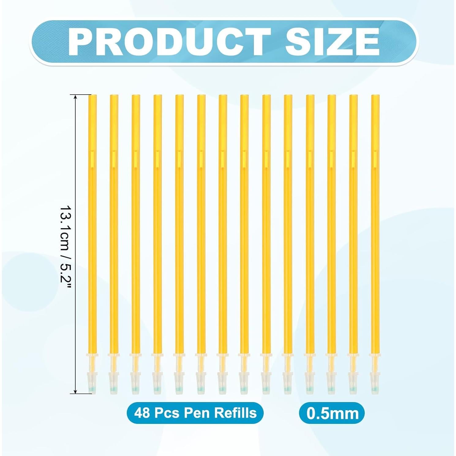 Recargas de Bolígrafos Borrables PATIKIL 48 Pcs 0.5mm Dorado