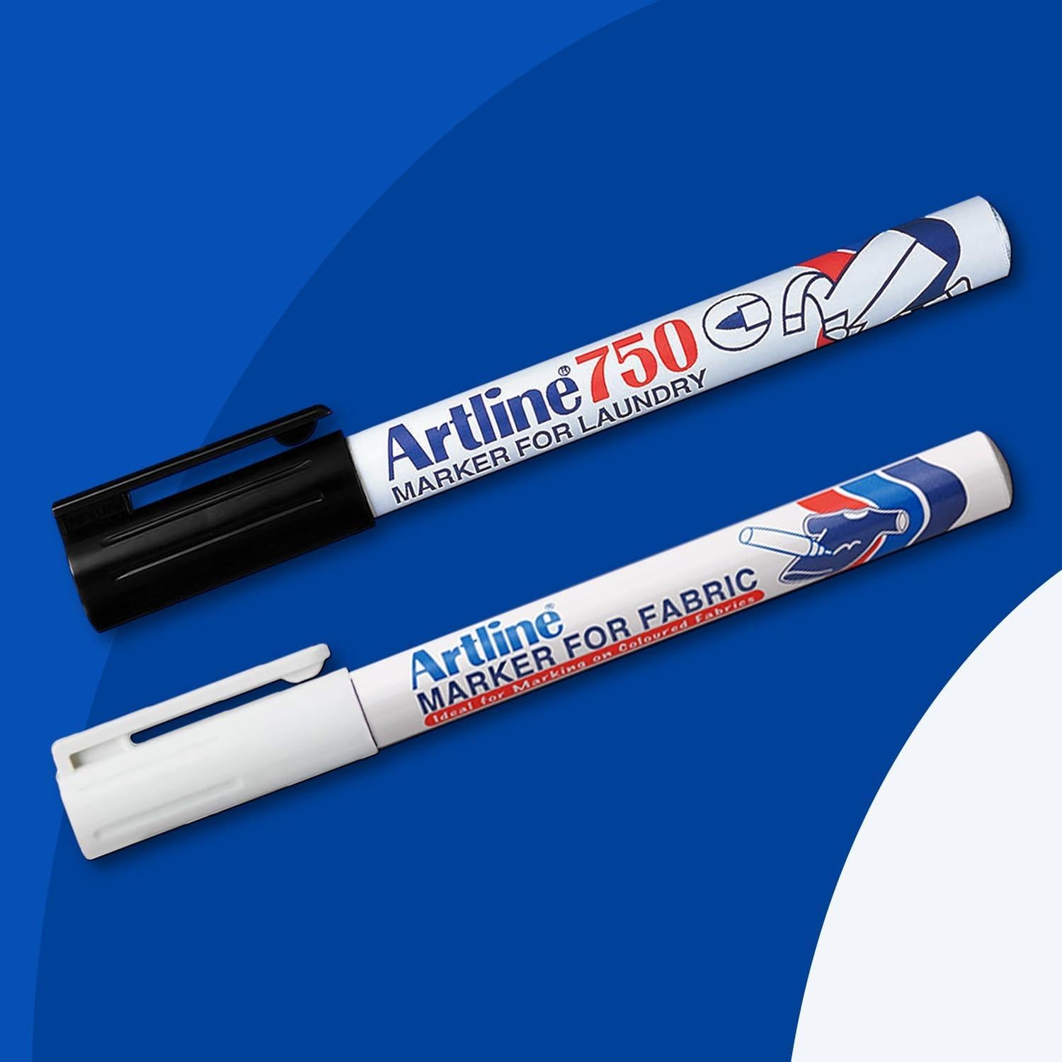 Marcadores Indelebles para Tela Artline EKC-1 y EK-750 - Paquete de 2