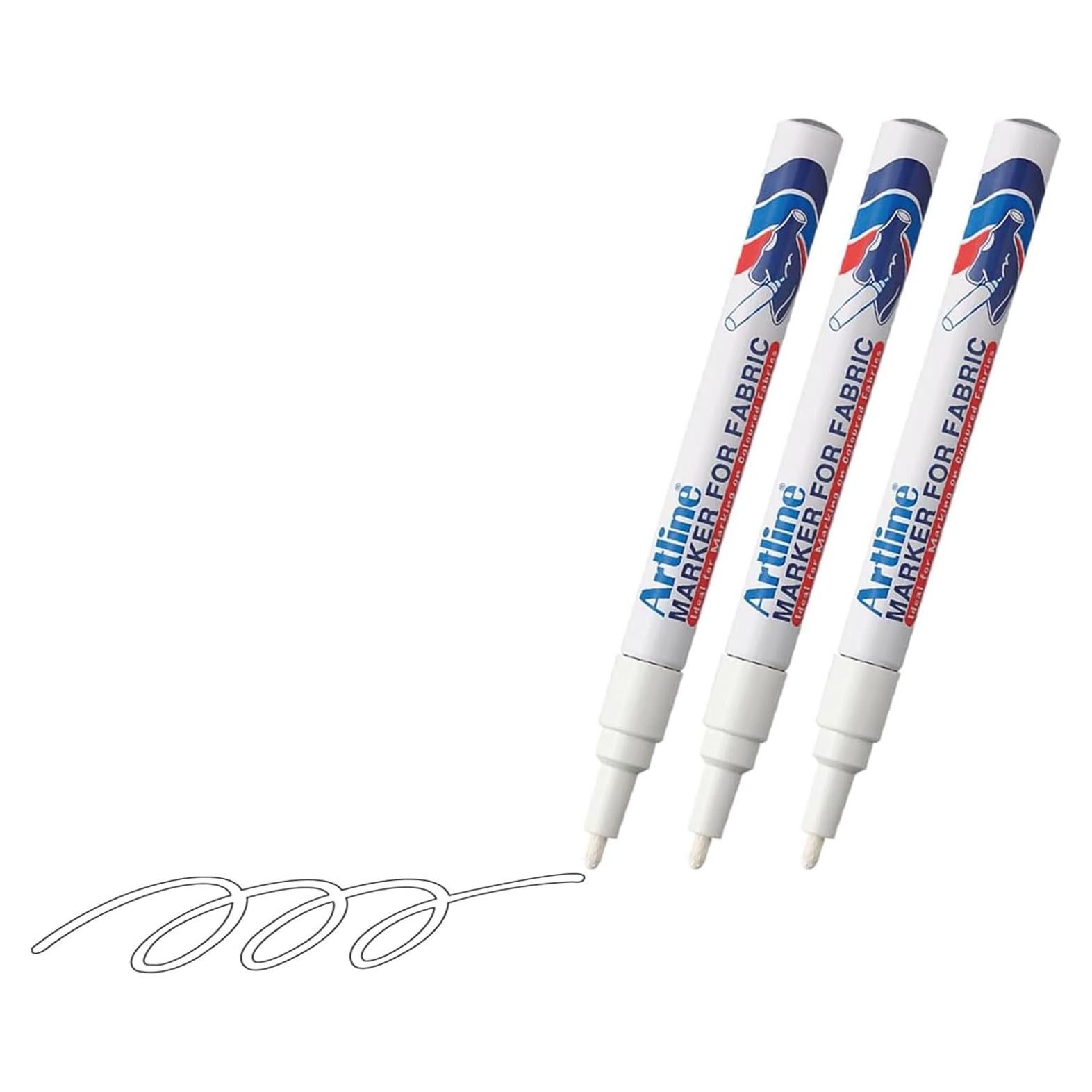 Marcador para Tela Artline EKC-1 Blanco - Paquete de 3