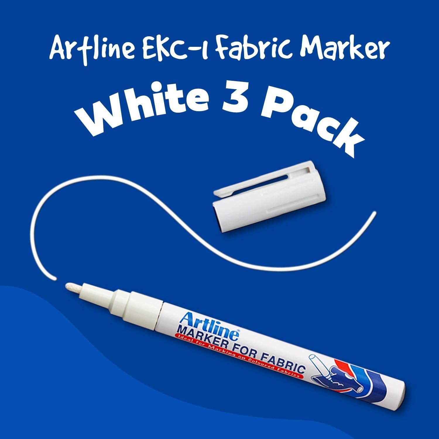 Marcador para Tela Artline EKC-1 Blanco - Paquete de 3
