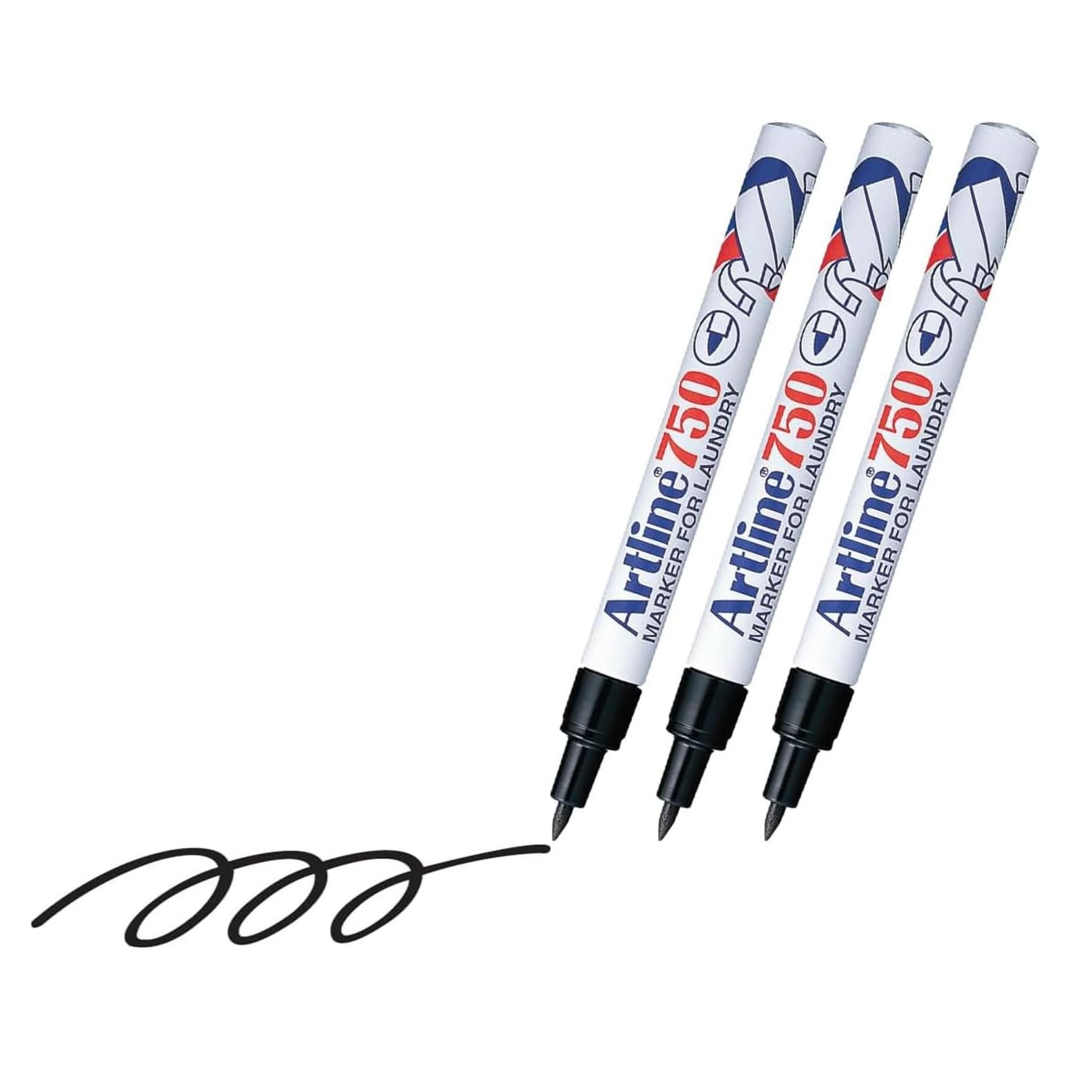 Marcadores Indelebles para Tela Artline 750 | Negro | Paquete de 2