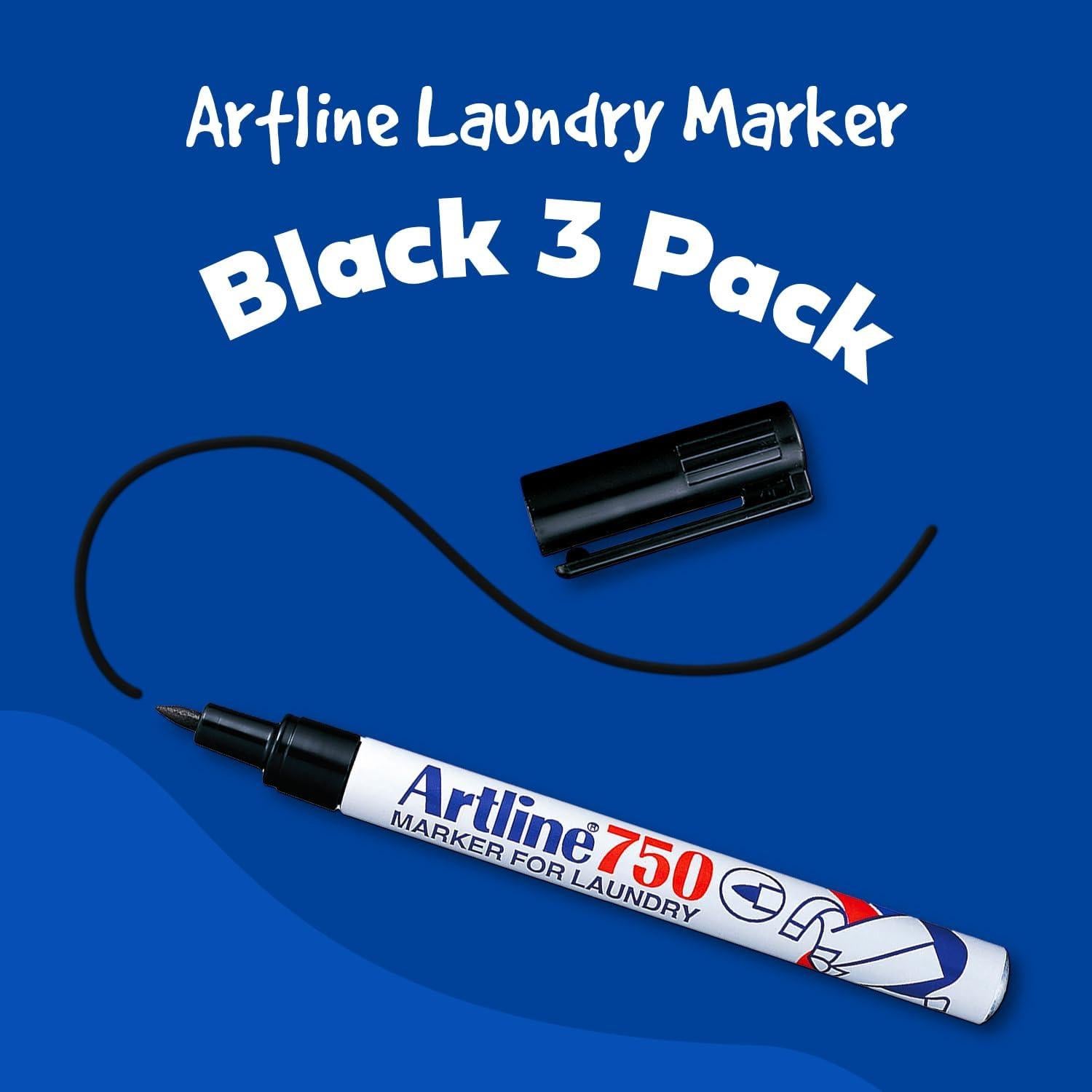 Marcadores Indelebles para Tela Artline 750 | Negro | Paquete de 2