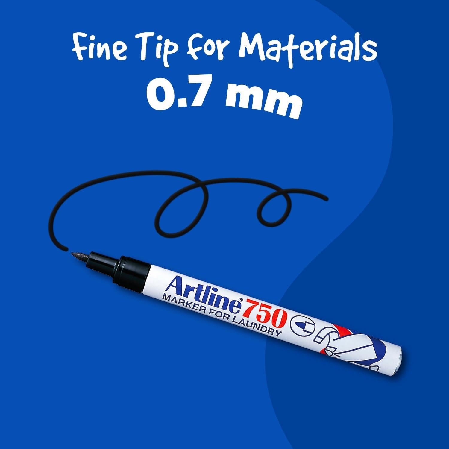 Marcadores Indelebles para Tela Artline 750 | Negro | Paquete de 2