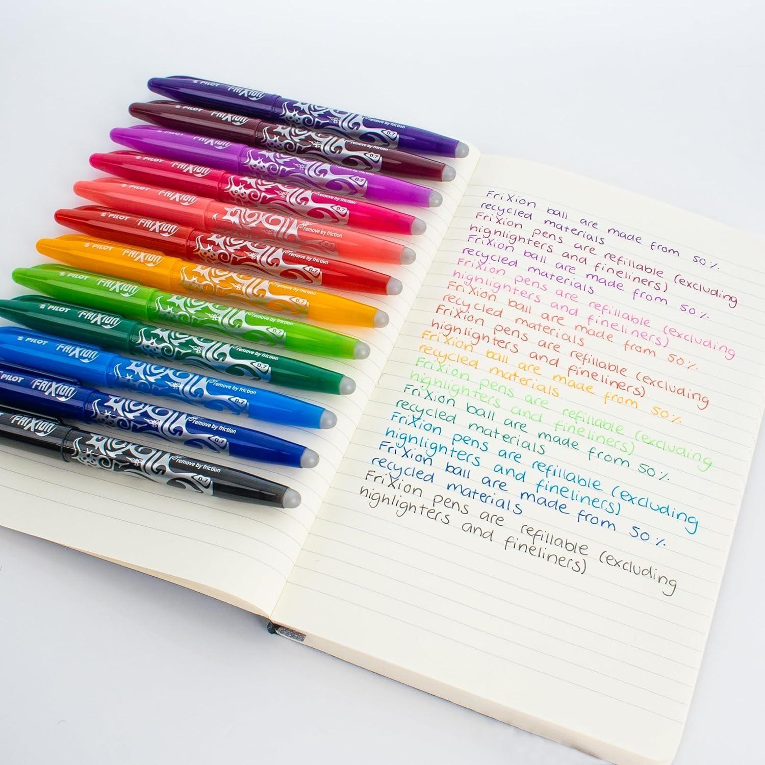 Bolígrafo Rollerball Borrable Pilot Frixion Heat 0.7mm - 3 Unidades Negro