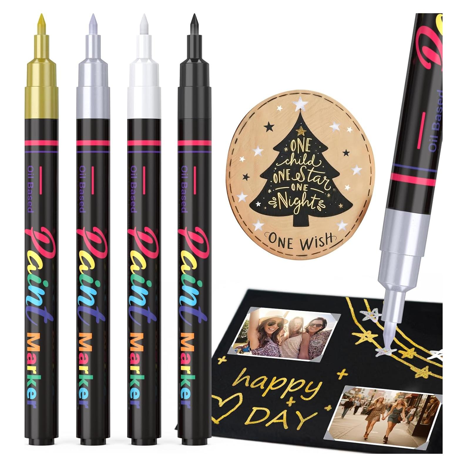 Marcadores de Pintura a Base de Aceite DAPAWIN - 4 Colores Fina