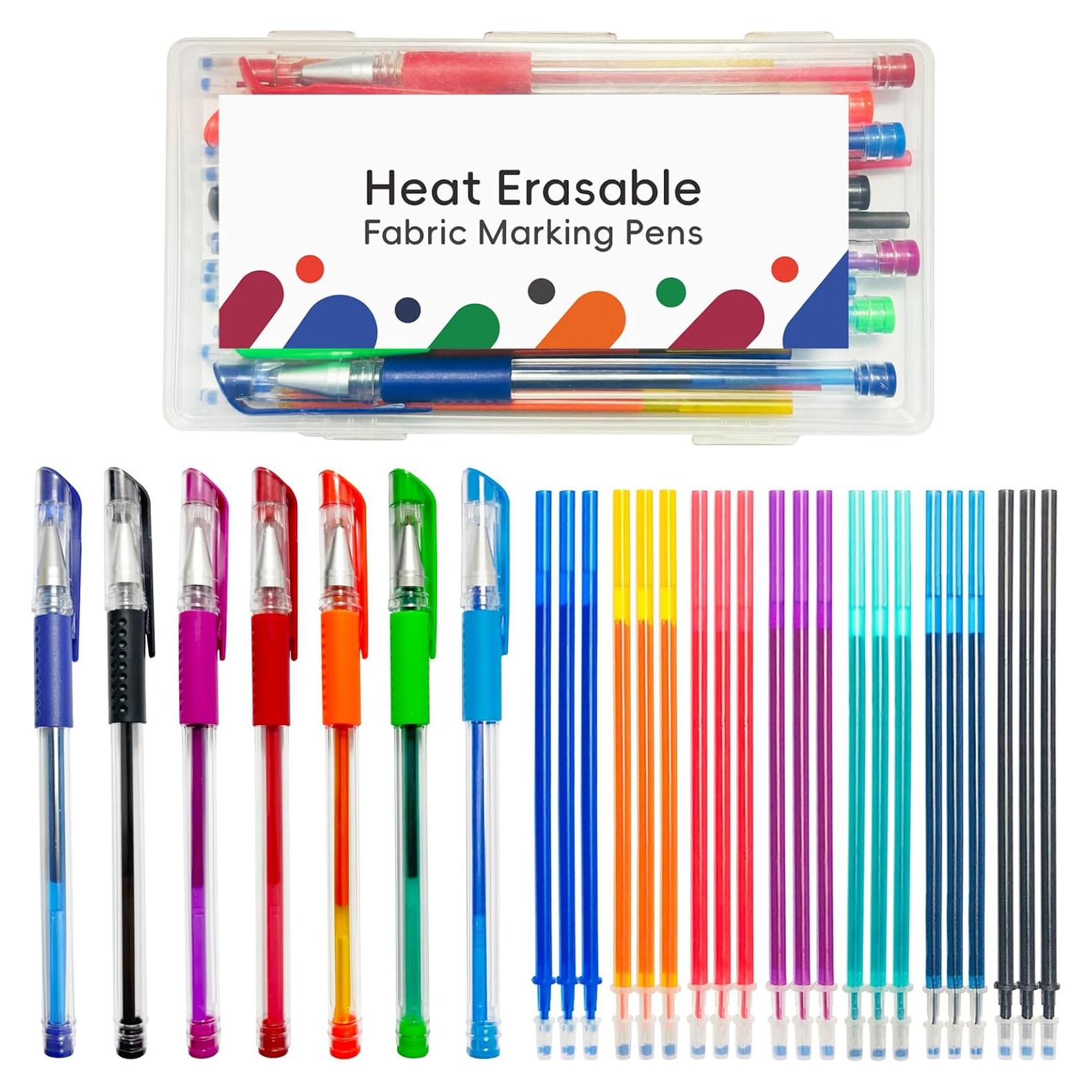 Jauisus 7 Bolígrafos Borrables por Calor 0.5mm para Tela