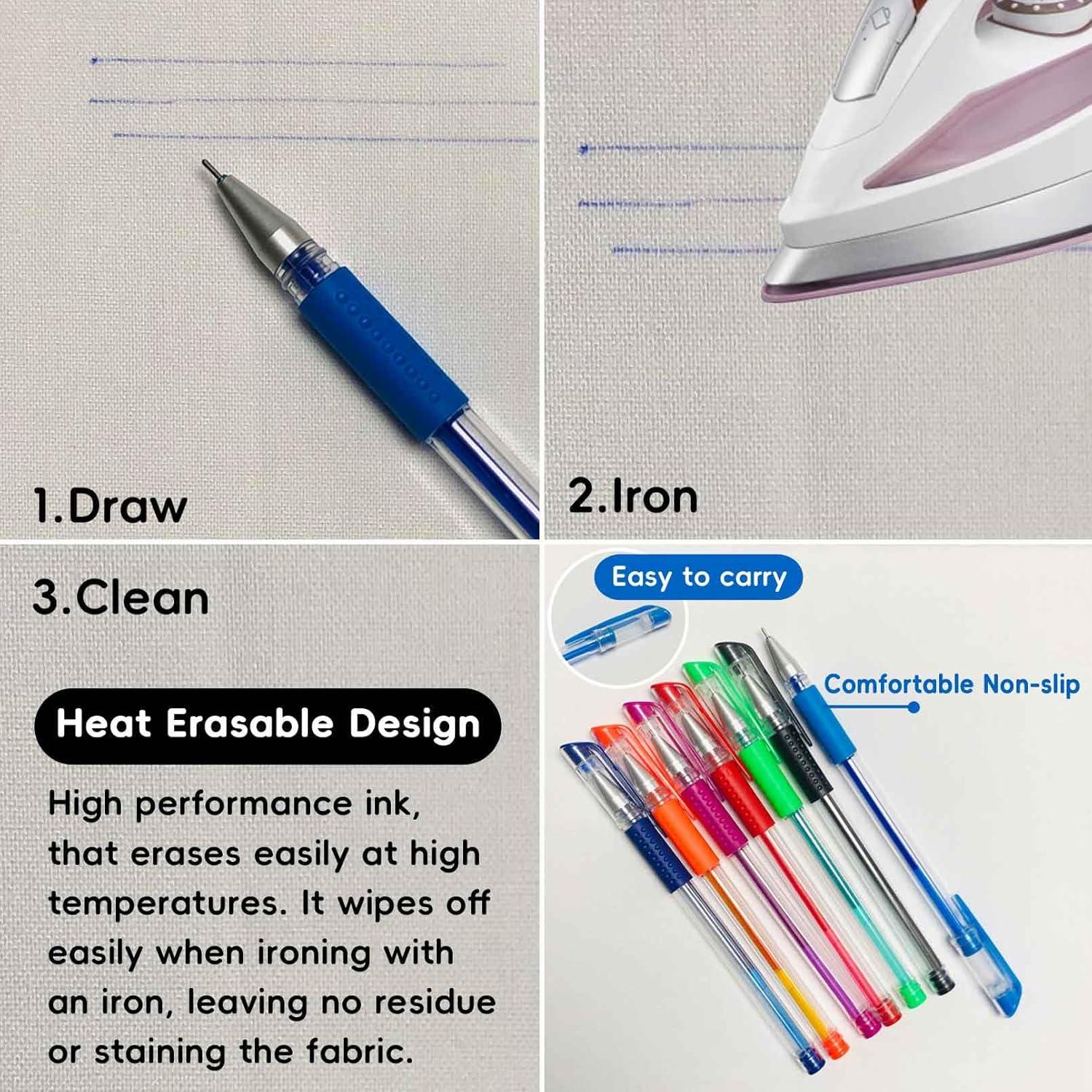 Jauisus 7 Bolígrafos Borrables por Calor 0.5mm para Tela