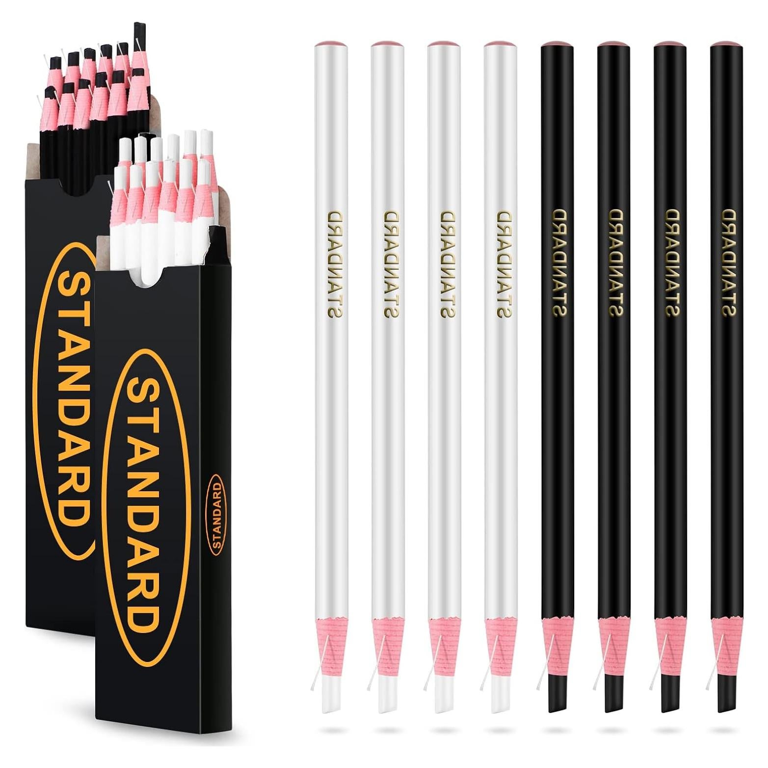 Lápices de Marcado Sabary 24 Pcs Cera Negro y Blanco 16.5 cm