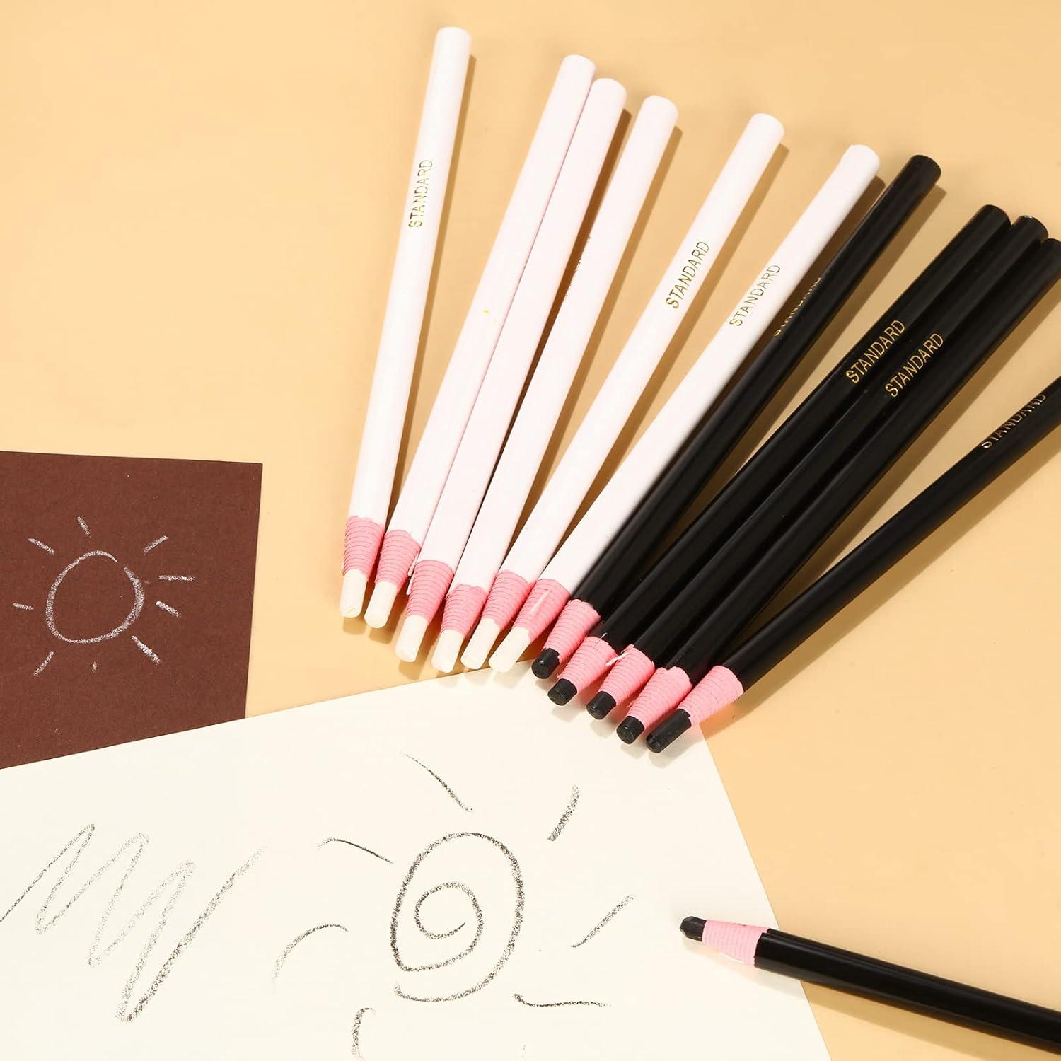 Lápices de Marcado Sabary 24 Pcs Cera Negro y Blanco 16.5 cm