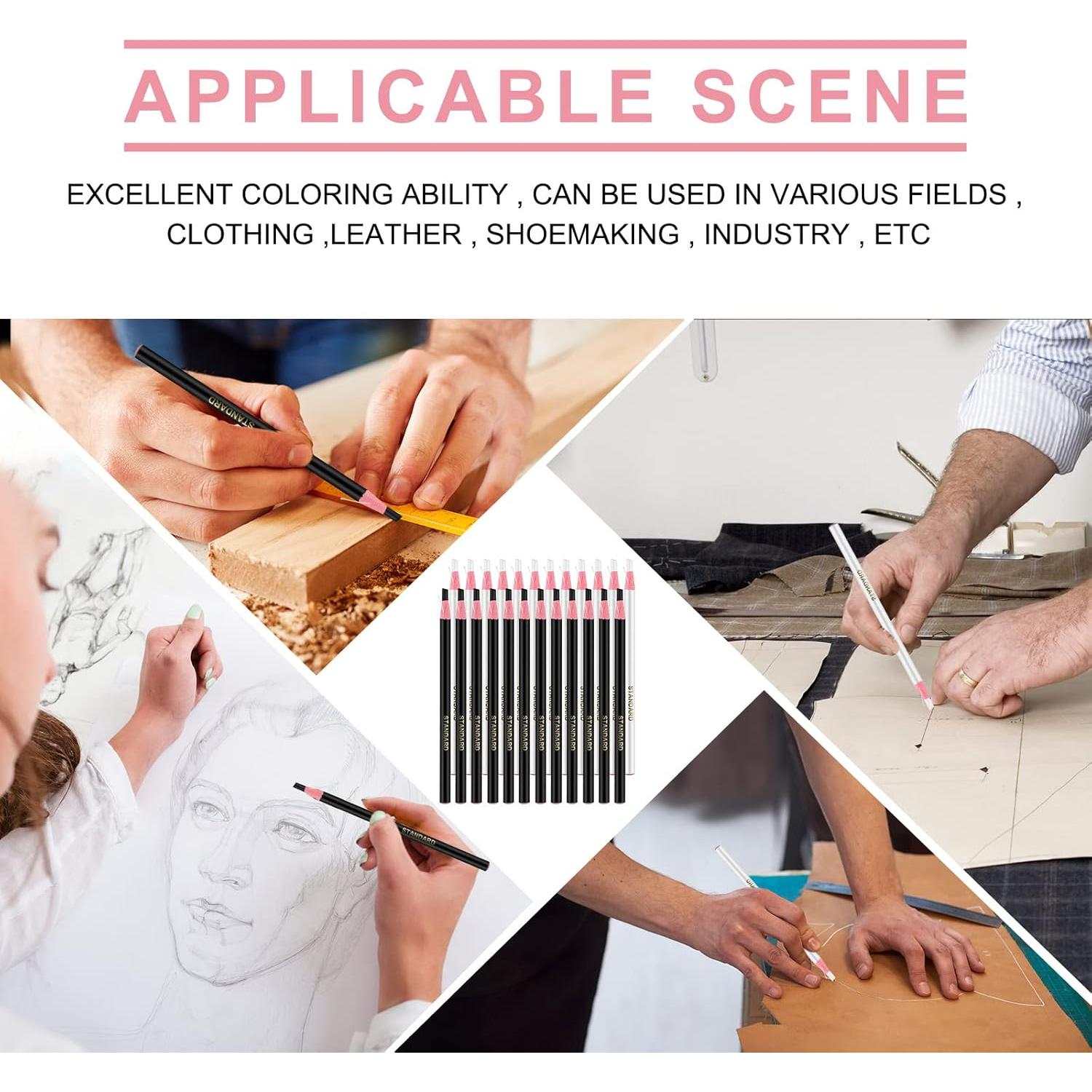 Lápices de Marcado Sabary 24 Pcs Cera Negro y Blanco 16.5 cm