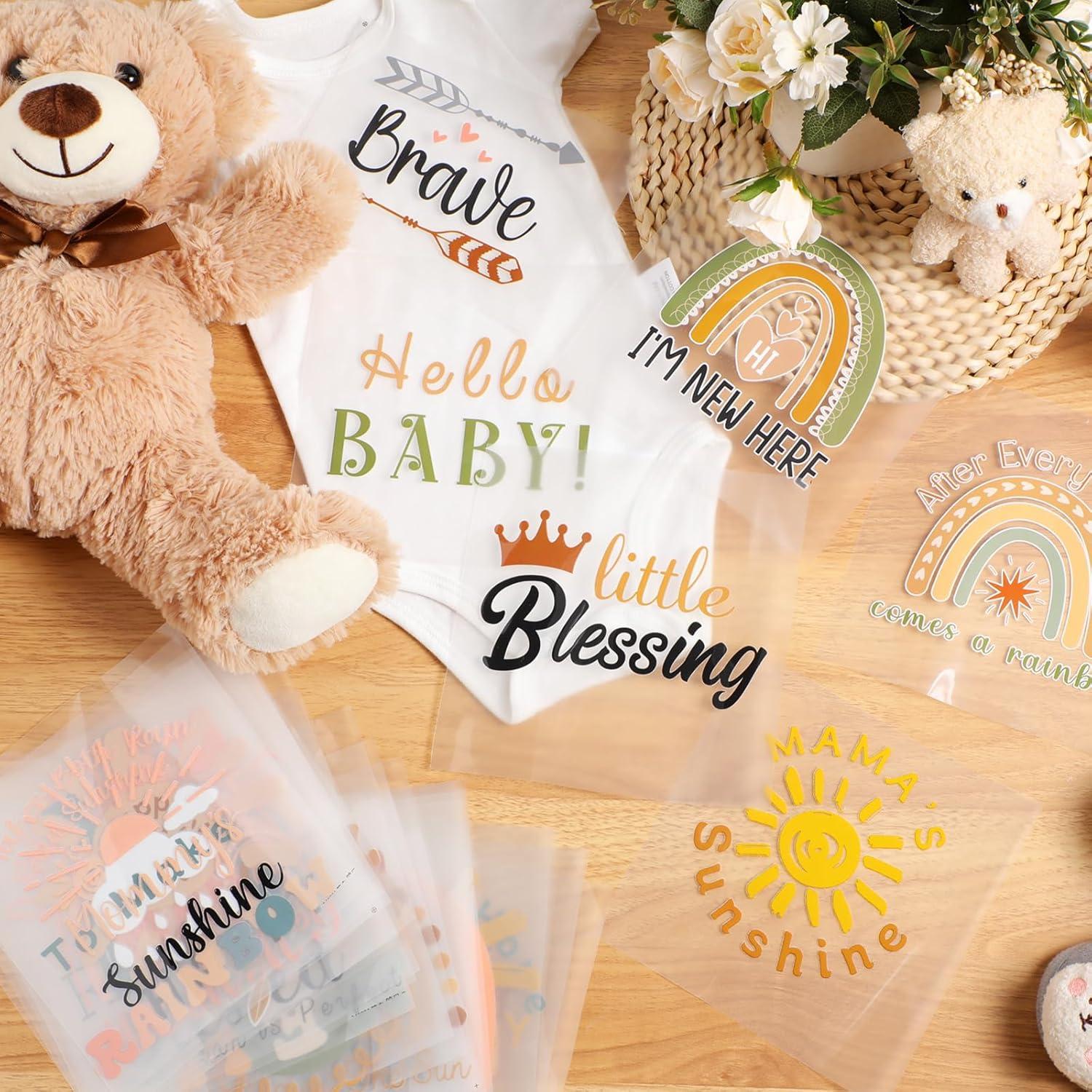 Calcomanías Transferibles Teling 36 Pcs Arcoíris para Baby Shower