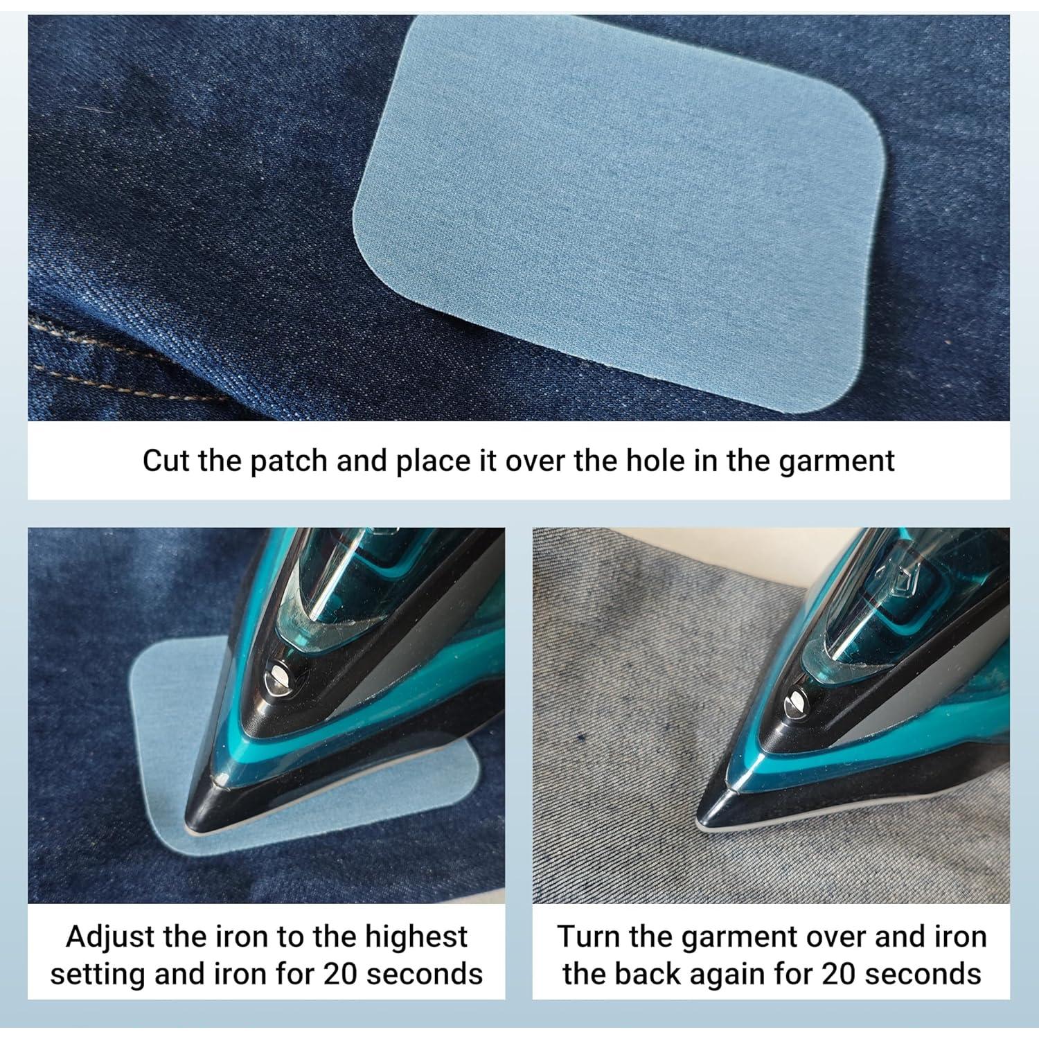 Parches de Denim KEPAIBOS para Planchar - Kit 18 Piezas 75x108mm