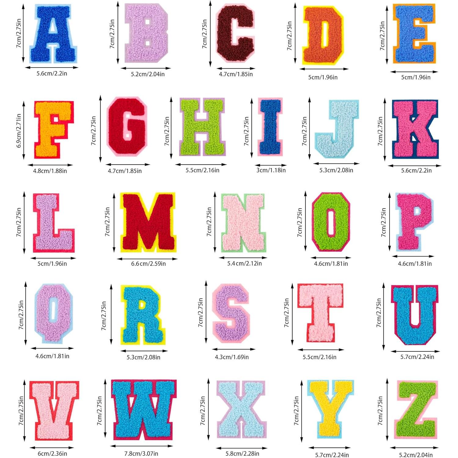 78 Parches de Letras Termoadhesivas Ssyuysto Multicolor 5.6x7cm