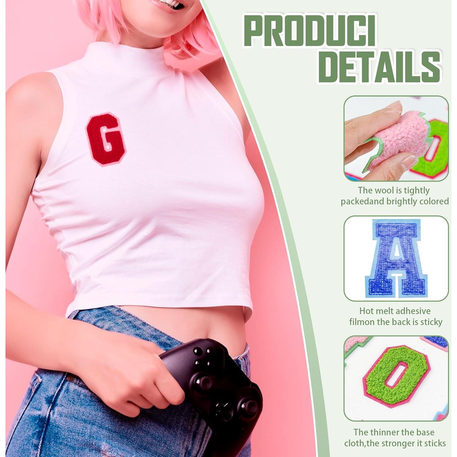 78 Parches de Letras Termoadhesivas Ssyuysto Multicolor 5.6x7cm