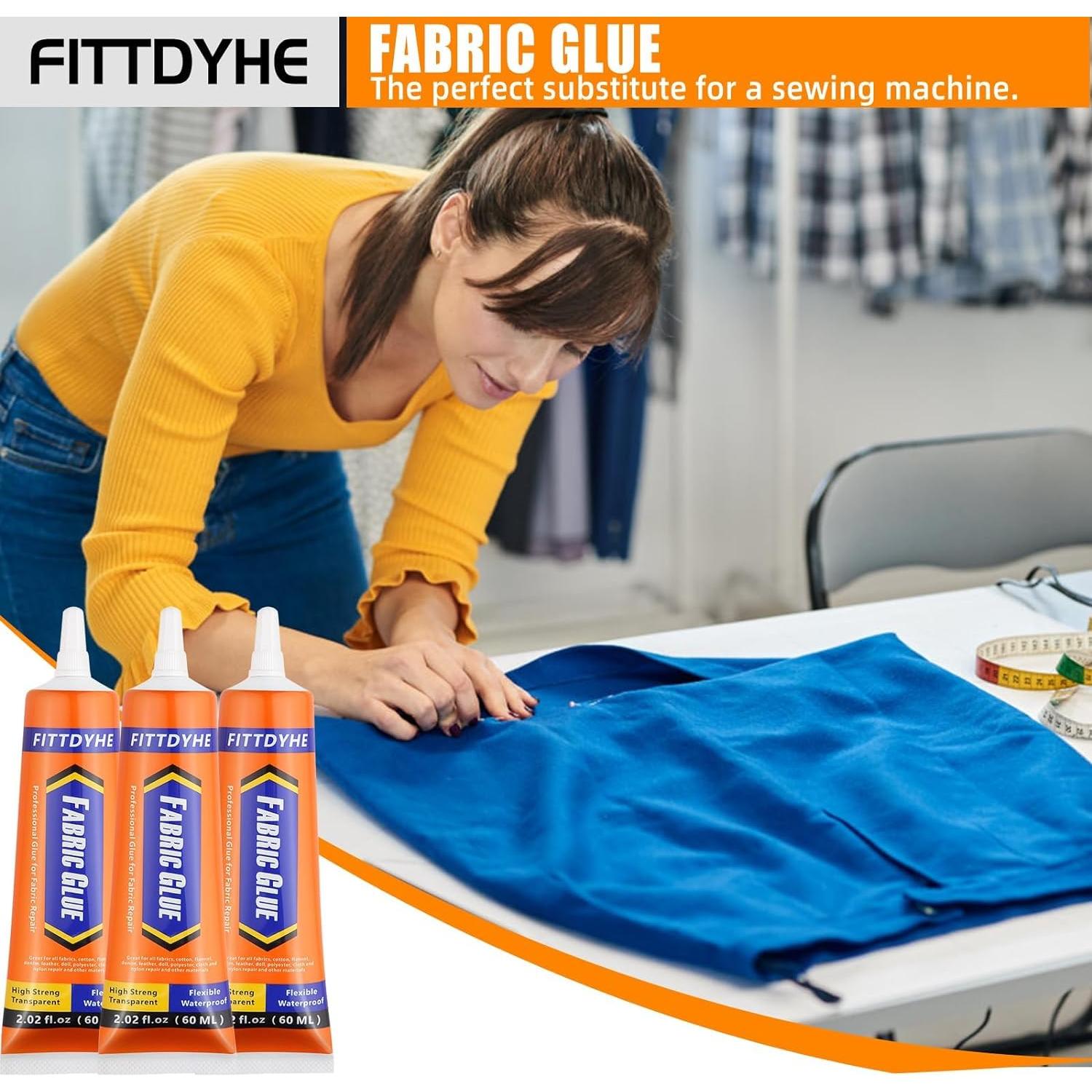 Pegamento para Tela Permanente FITTDYHE 3Pcs 60ml Lavable