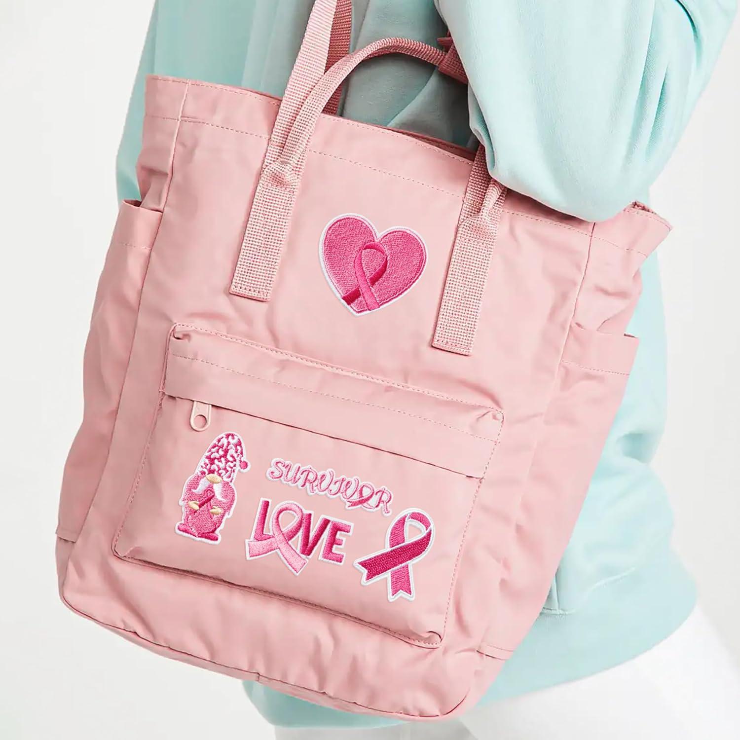 8 Parches Bordados Kirako Cinta Rosa Conciencia Cáncer de Mama