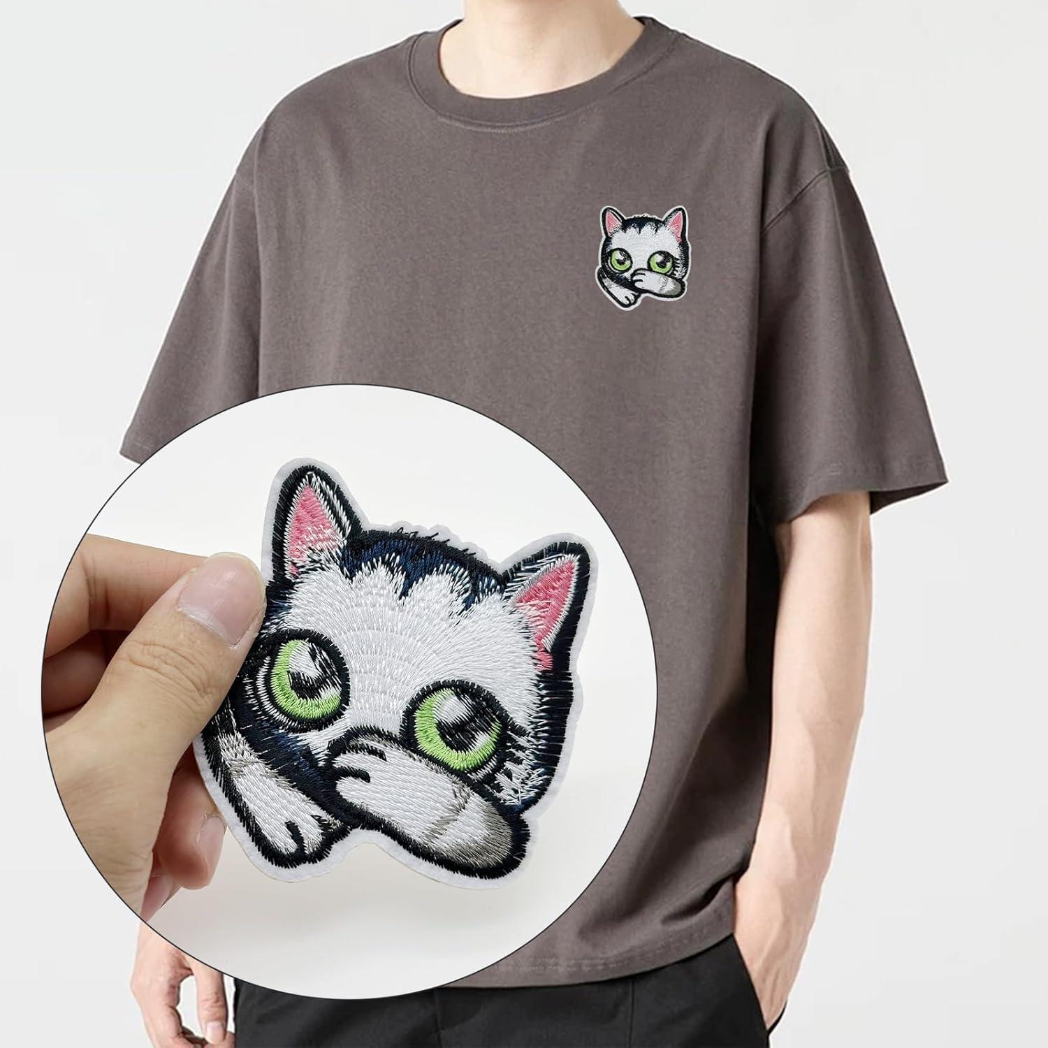 Kit de 18 Parches de Gato Bordados Woohome para Planchar