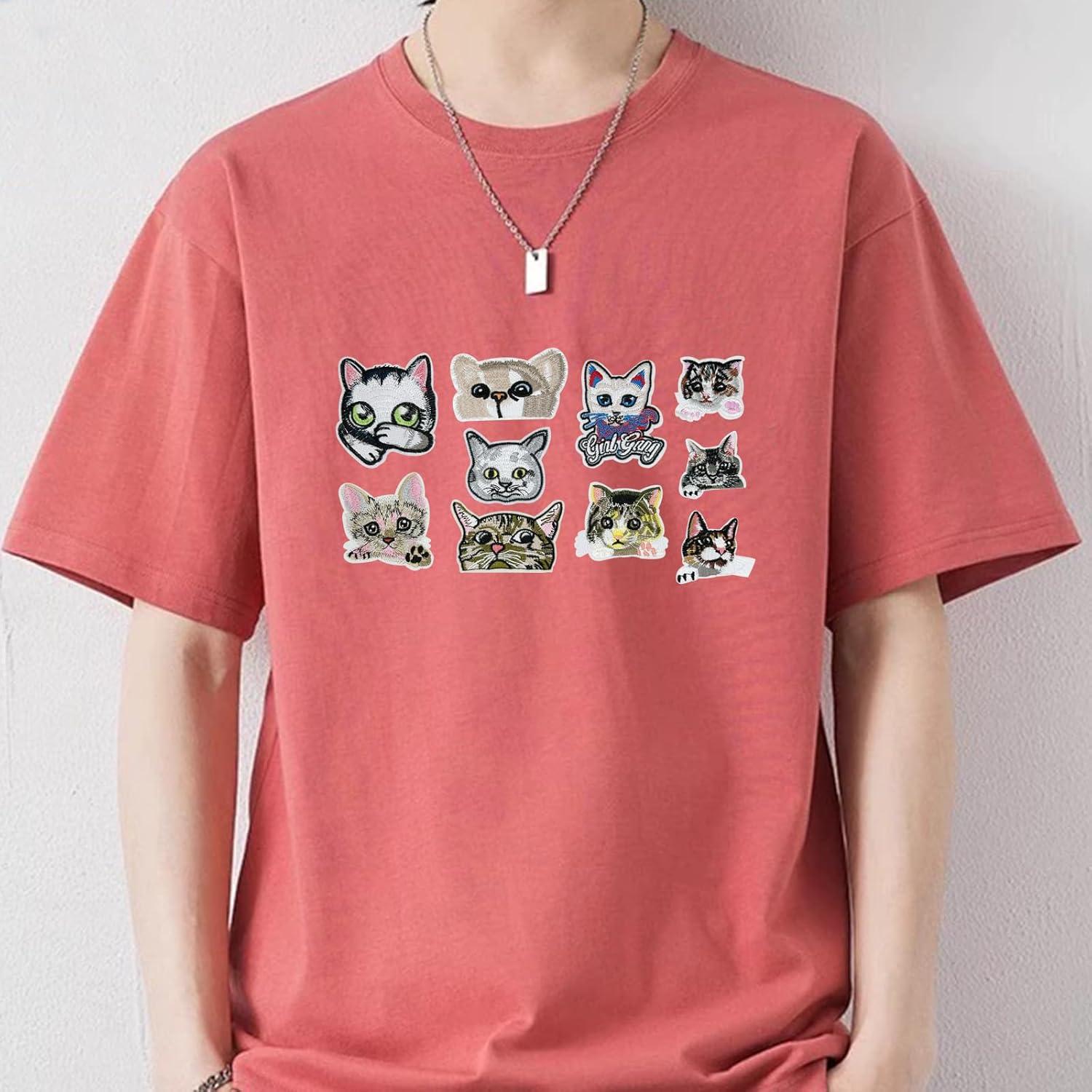 Kit de 18 Parches de Gato Bordados Woohome para Planchar