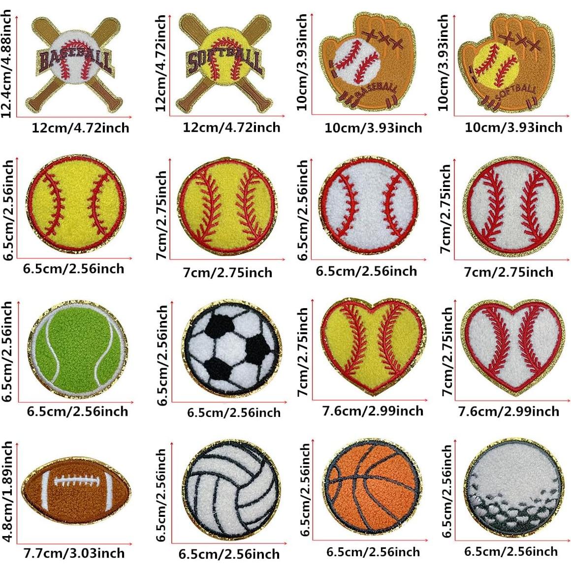 16 Parches de Chenille Deportivos MONSEALYT para Planchar