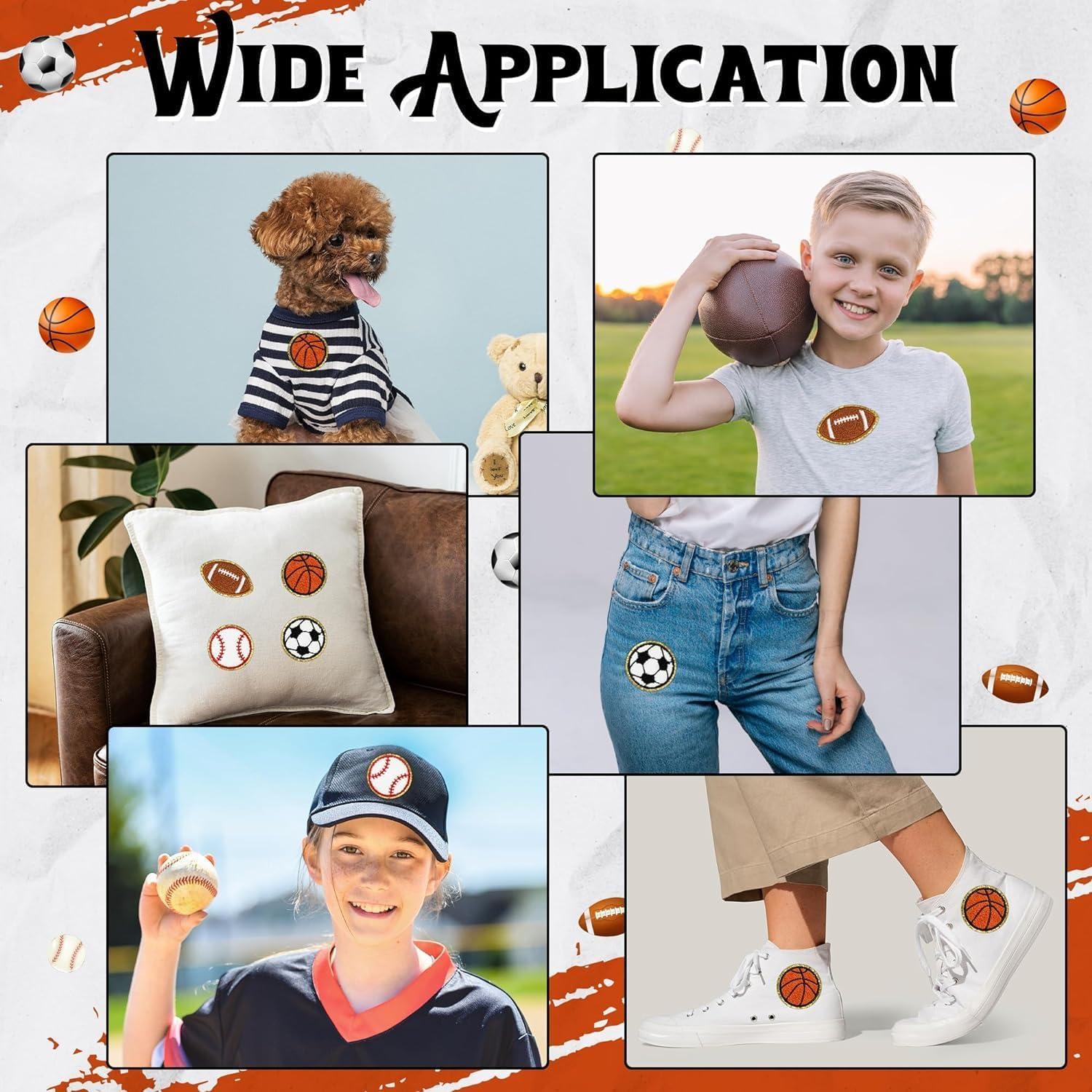 16 Parches de Chenille Deportivos MONSEALYT para Planchar