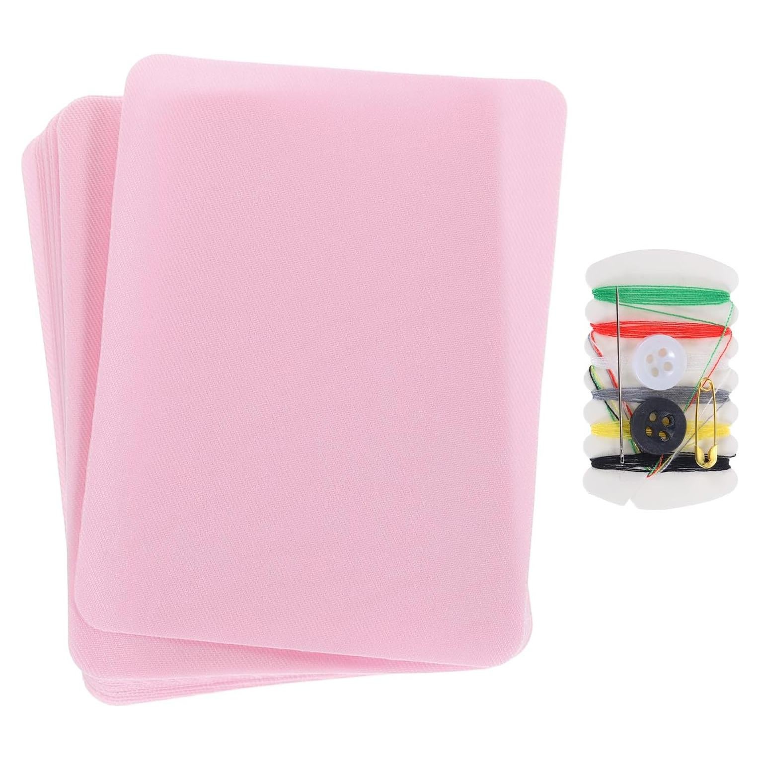 Parches de Planchar MECCANIXITY 16 Pcs Rosa Claro con Kit de Costura