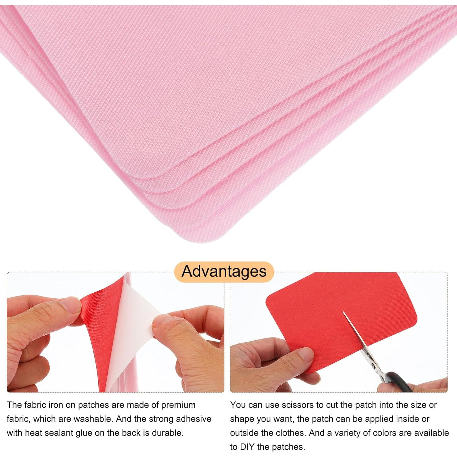 Parches de Planchar MECCANIXITY 16 Pcs Rosa Claro con Kit de Costura