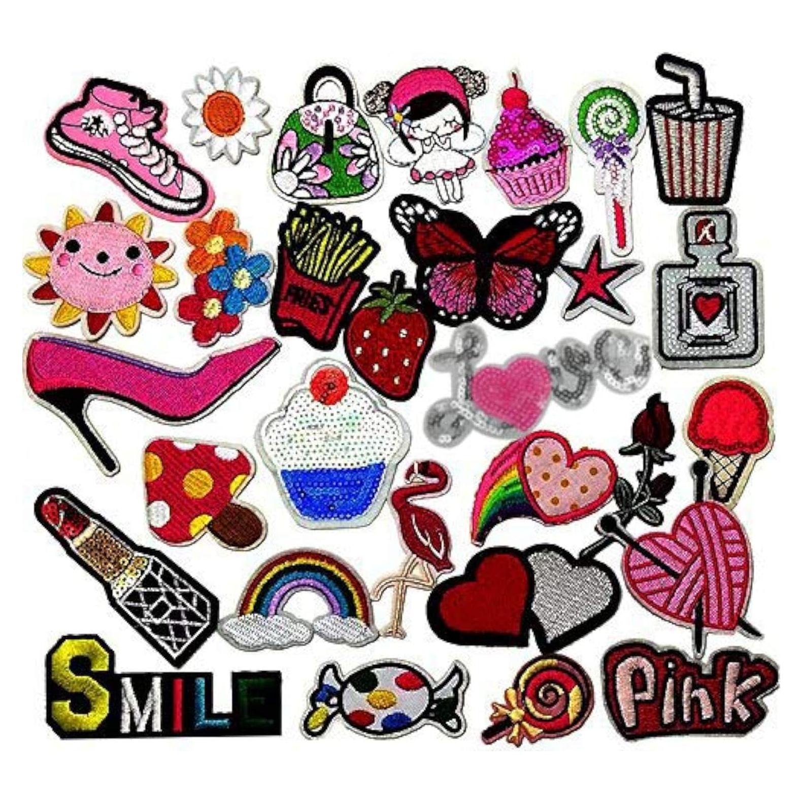 Parche Bordado Libiline 30pcs Multicolores para Coser/Planchar