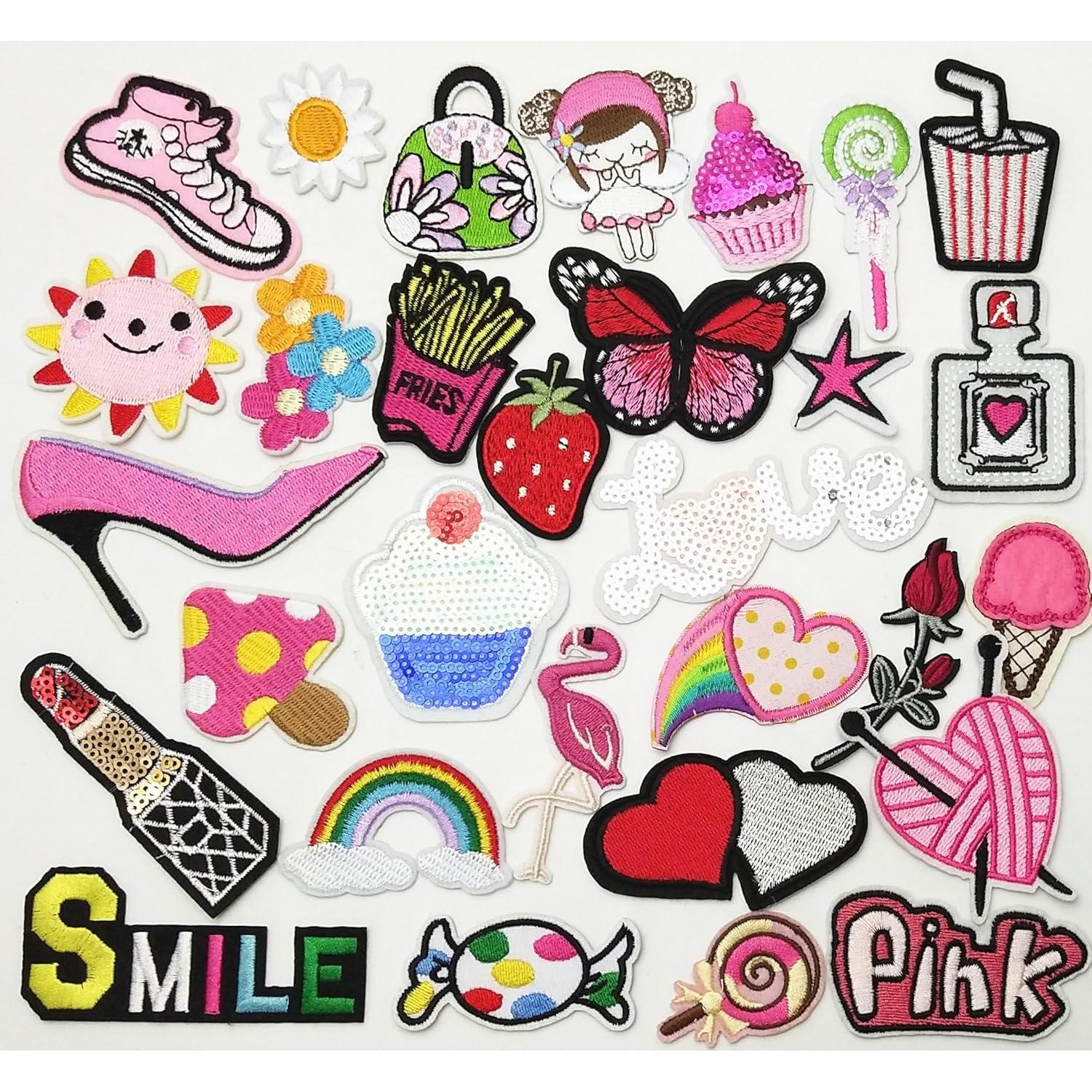 Parche Bordado Libiline 30pcs Multicolores para Coser/Planchar