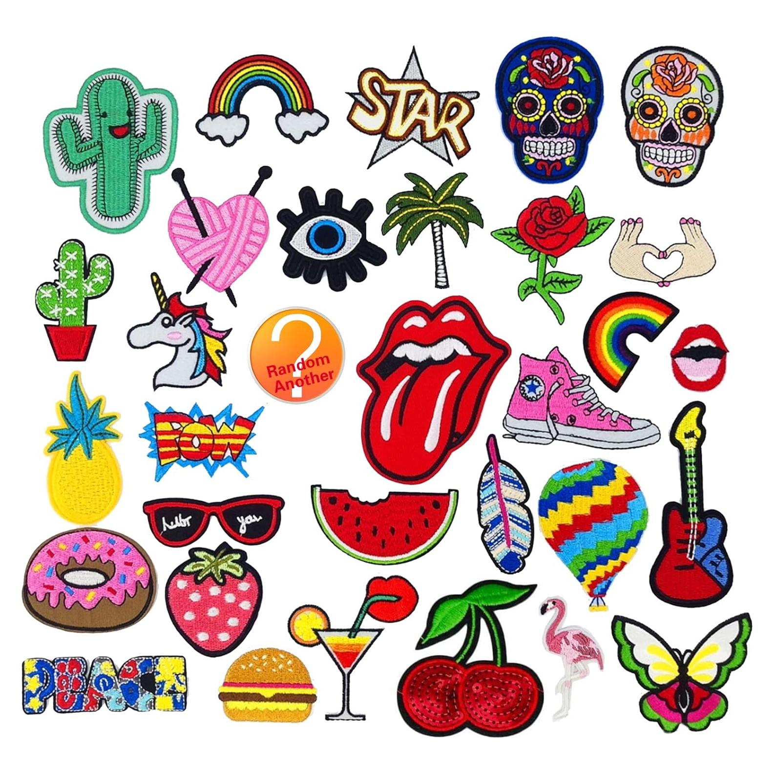 Kit de Parches Bordados YLY 32 Pcs para Planchar y Coser