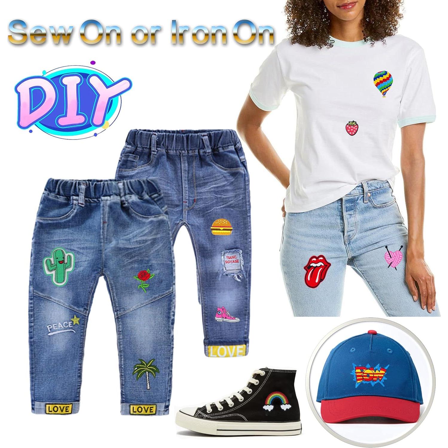 Kit de Parches Bordados YLY 32 Pcs para Planchar y Coser