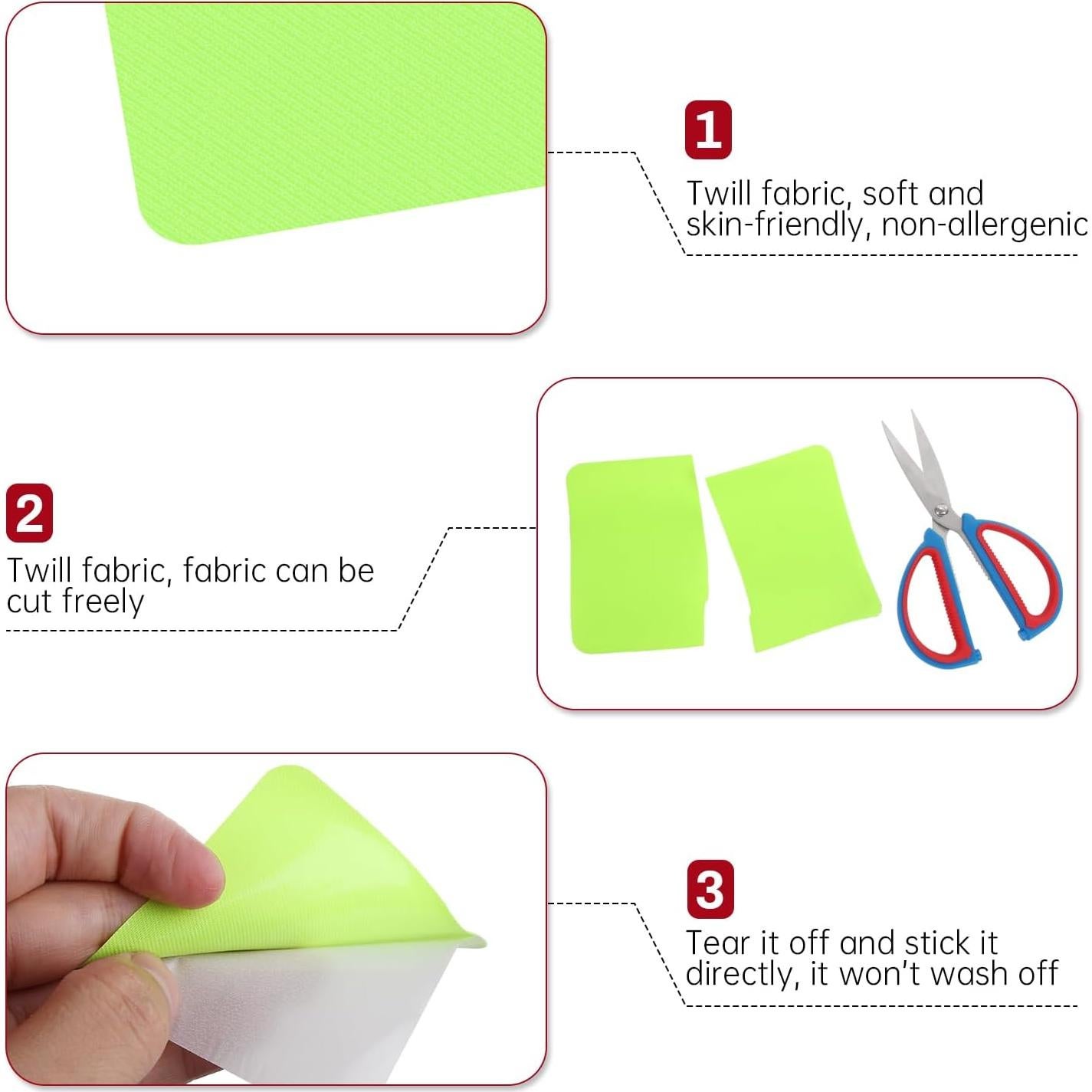 Kit 24 Pcs Parche Termoadhesivo Verde Fluorescente AKZYTUE 7.6x10.8 cm