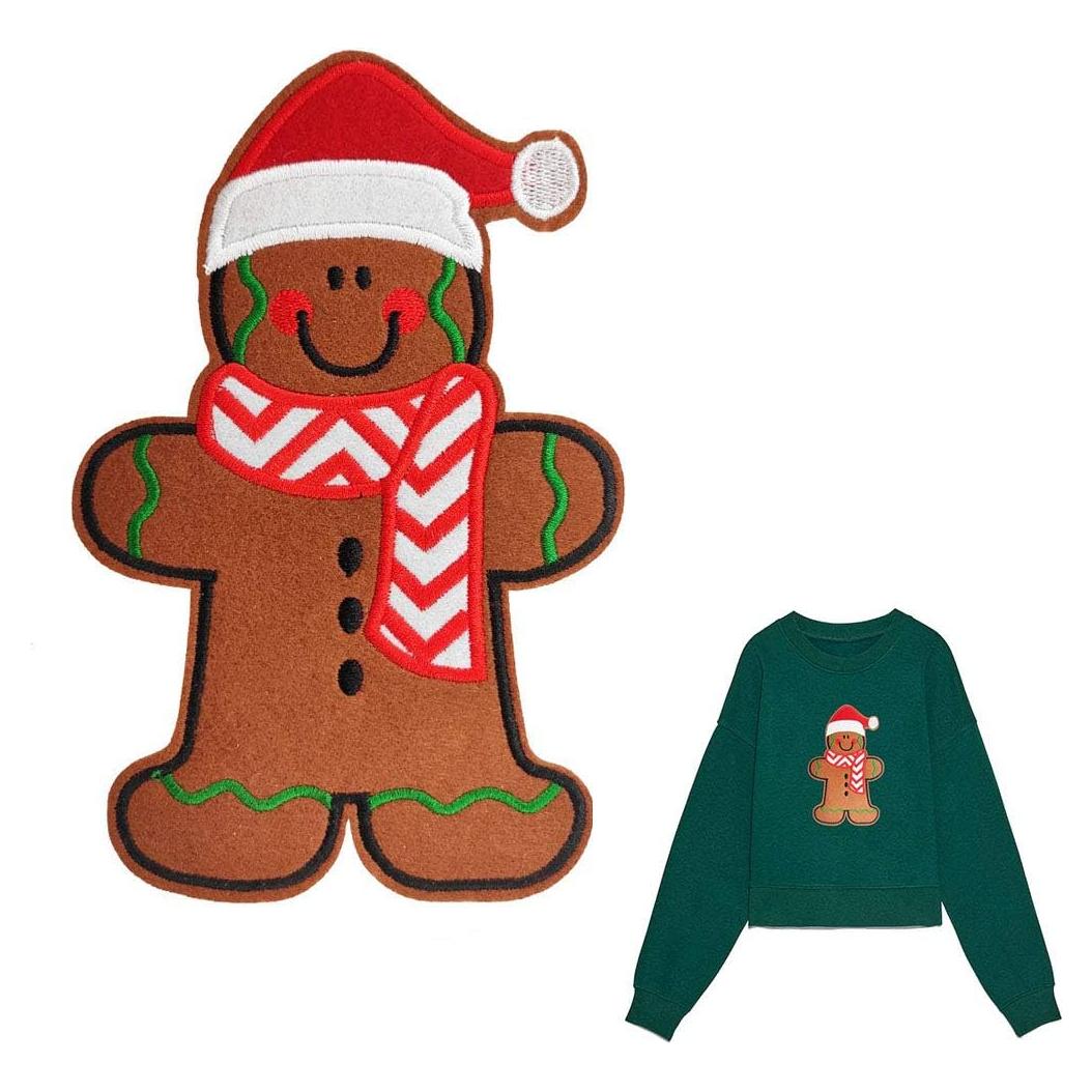 Kit de calcetín navideño bordado Cute-Patch 17 cm fieltro