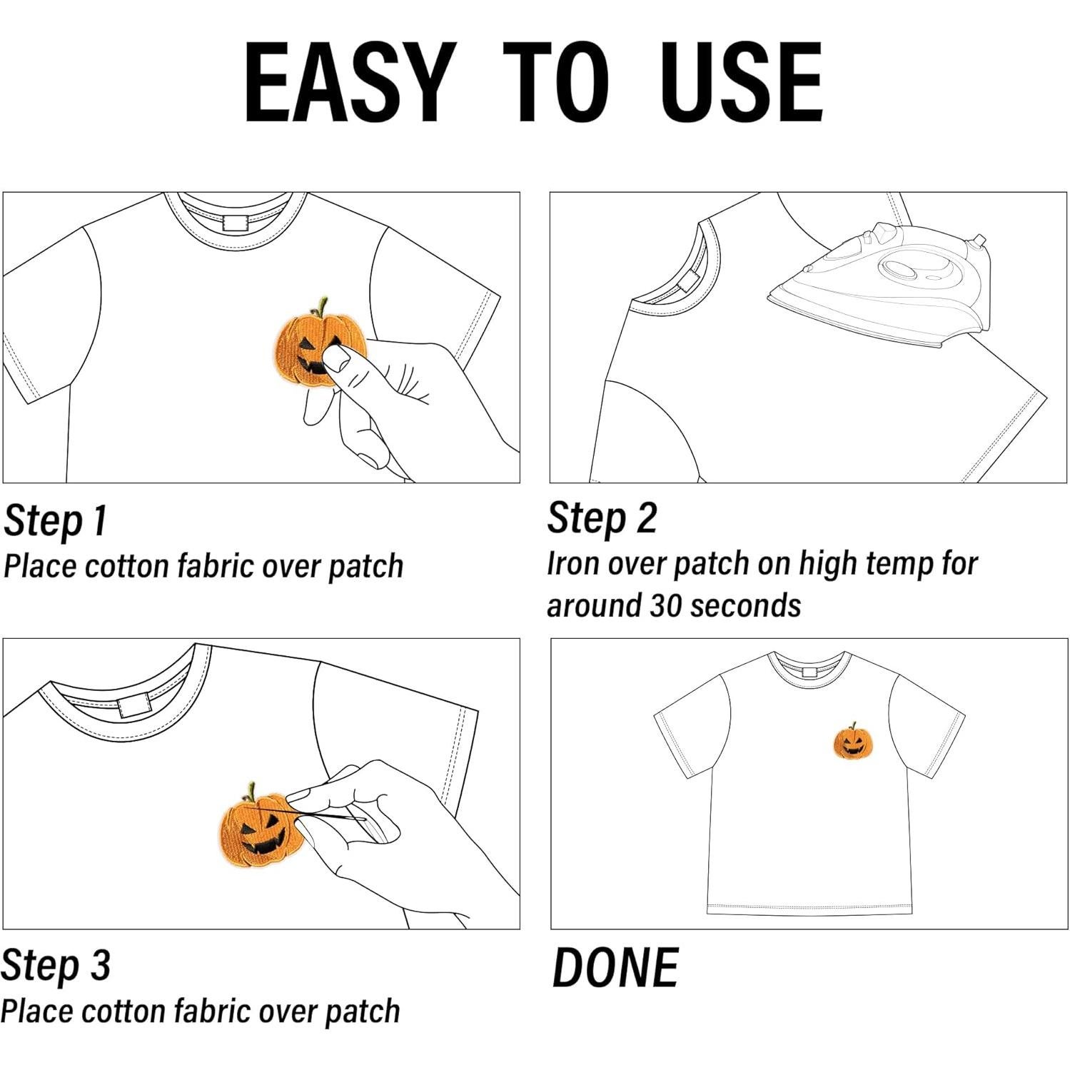 9 Parches Bordados Halloween Kirako - Calabaza, Fantasma, Bruja