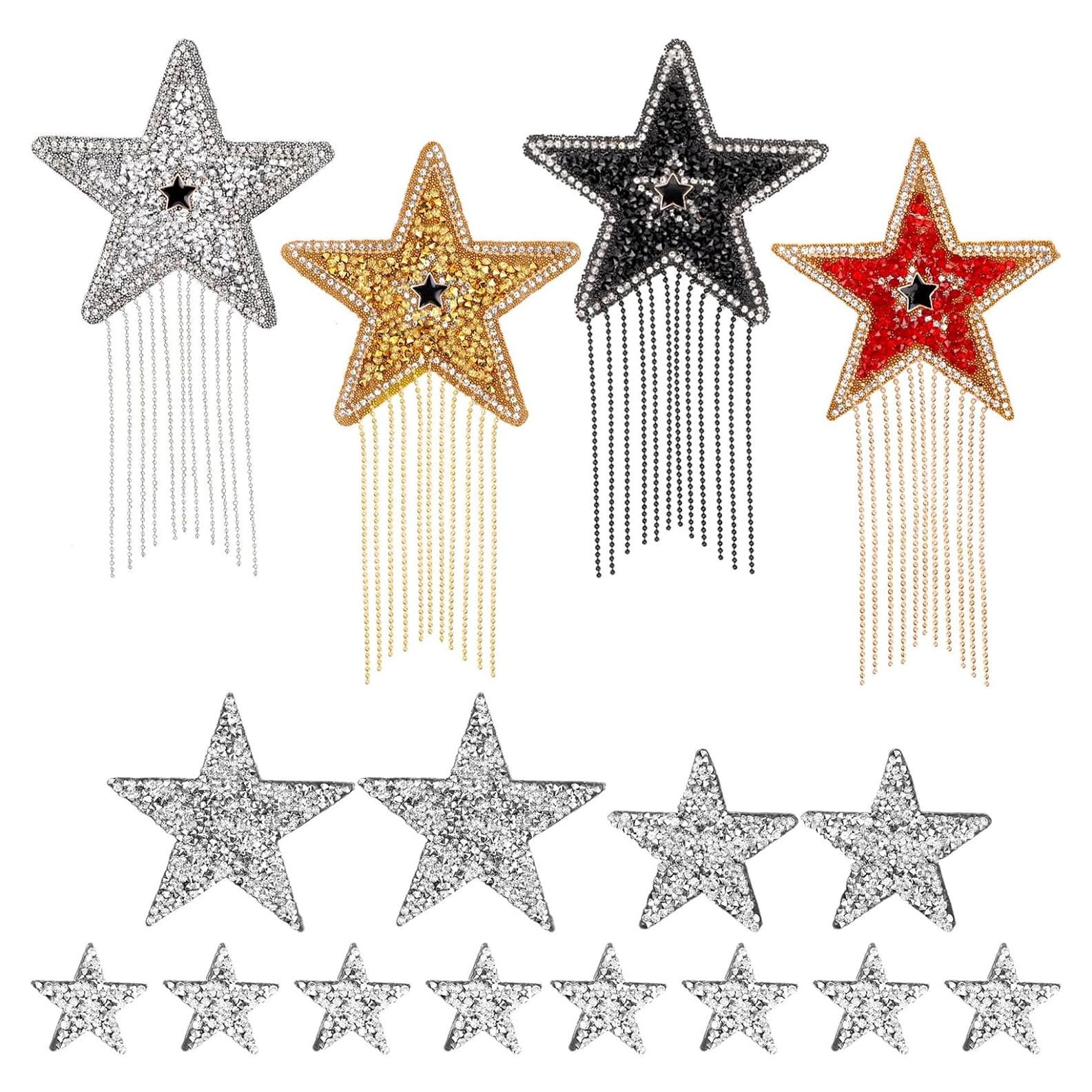 16 Parches de Estrella para Planchar DADERXY - Brillantes y Duraderos