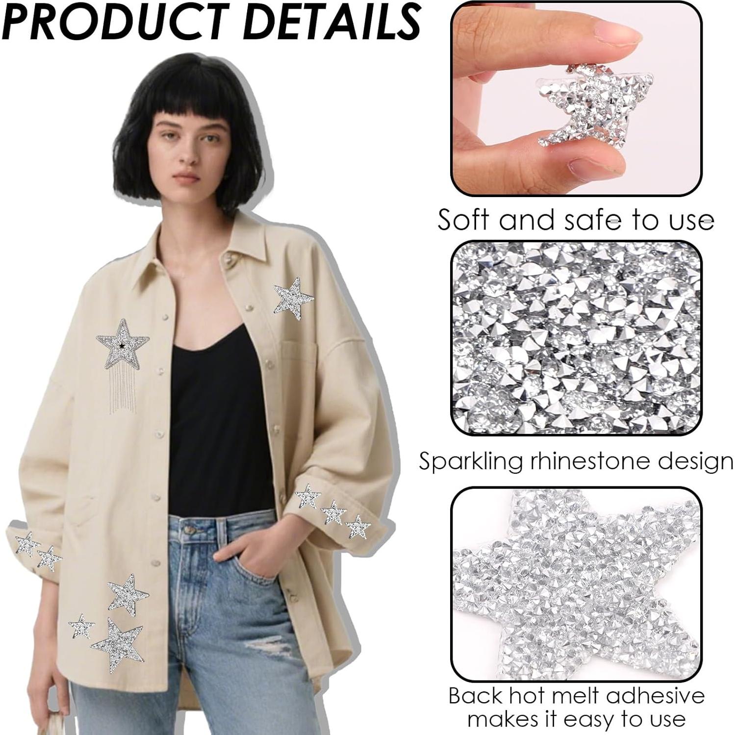 16 Parches de Estrella para Planchar DADERXY - Brillantes y Duraderos